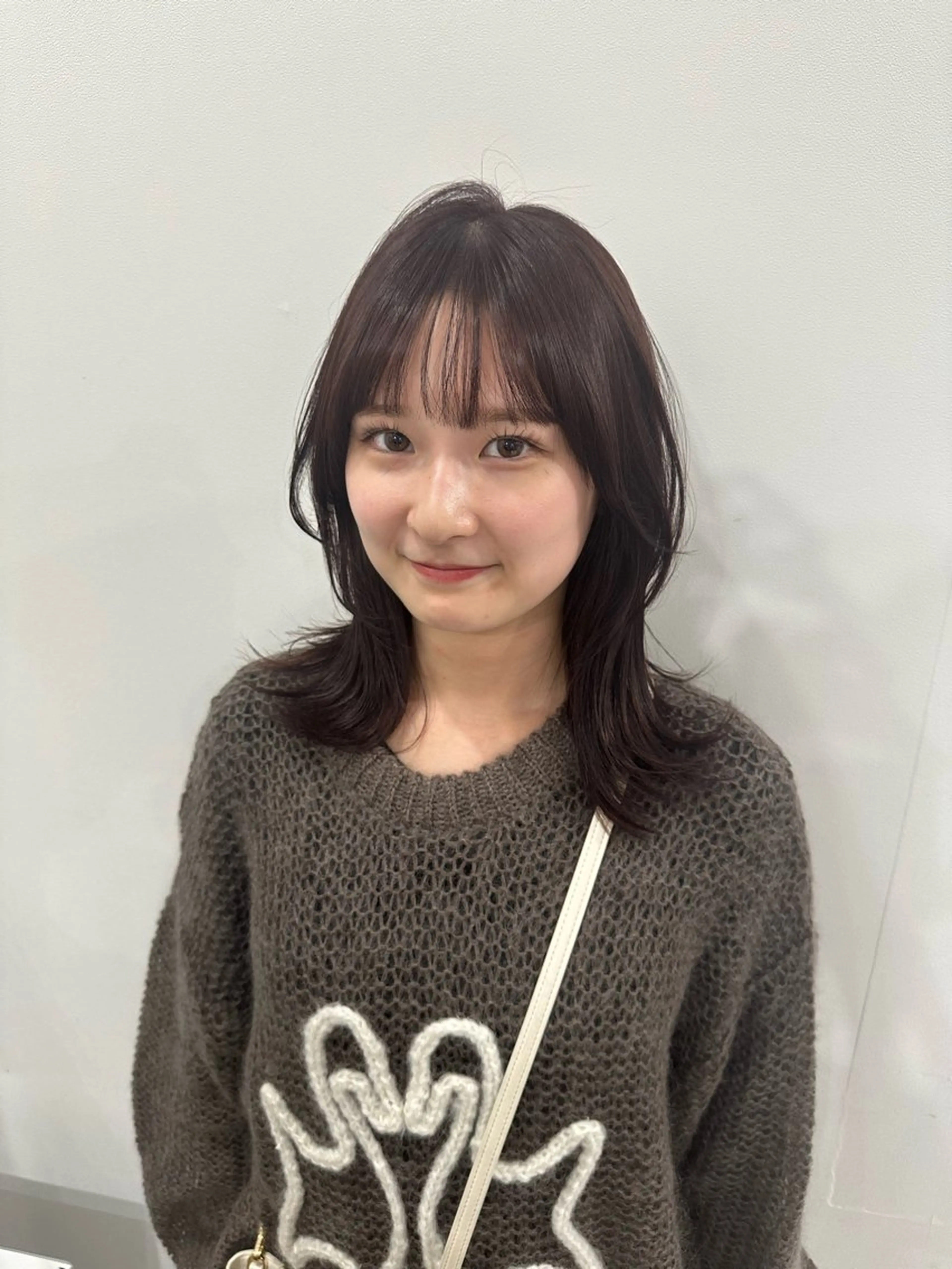 ミディアム ミディアムレイヤー ピンクブラウン レイヤーカット 岡崎/レイヤーカット ／縮毛矯正/美髪のヘアスタイル