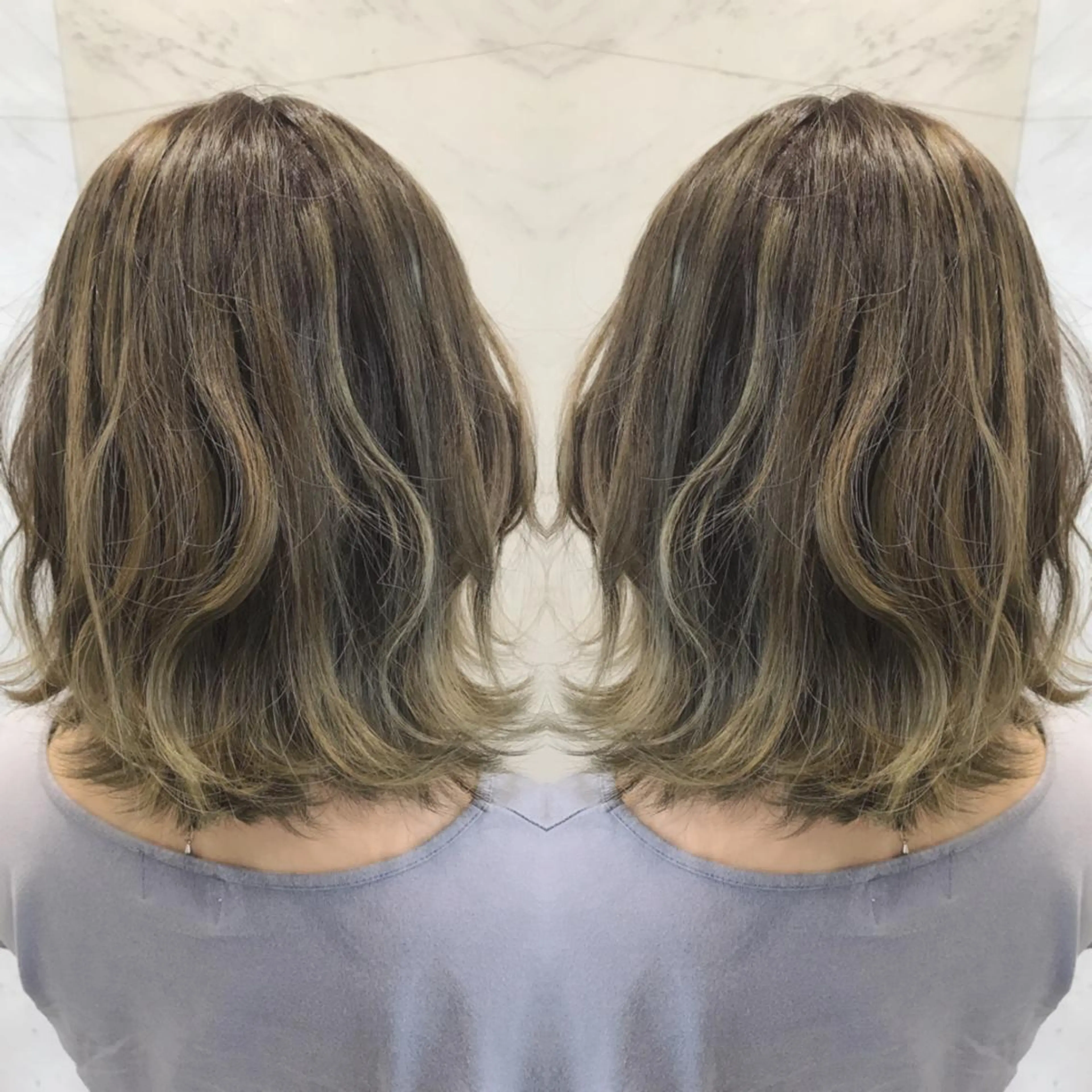 ミディアム カラー ヘアカラー cecil hair所属・重政 和樹のヘアスタイル