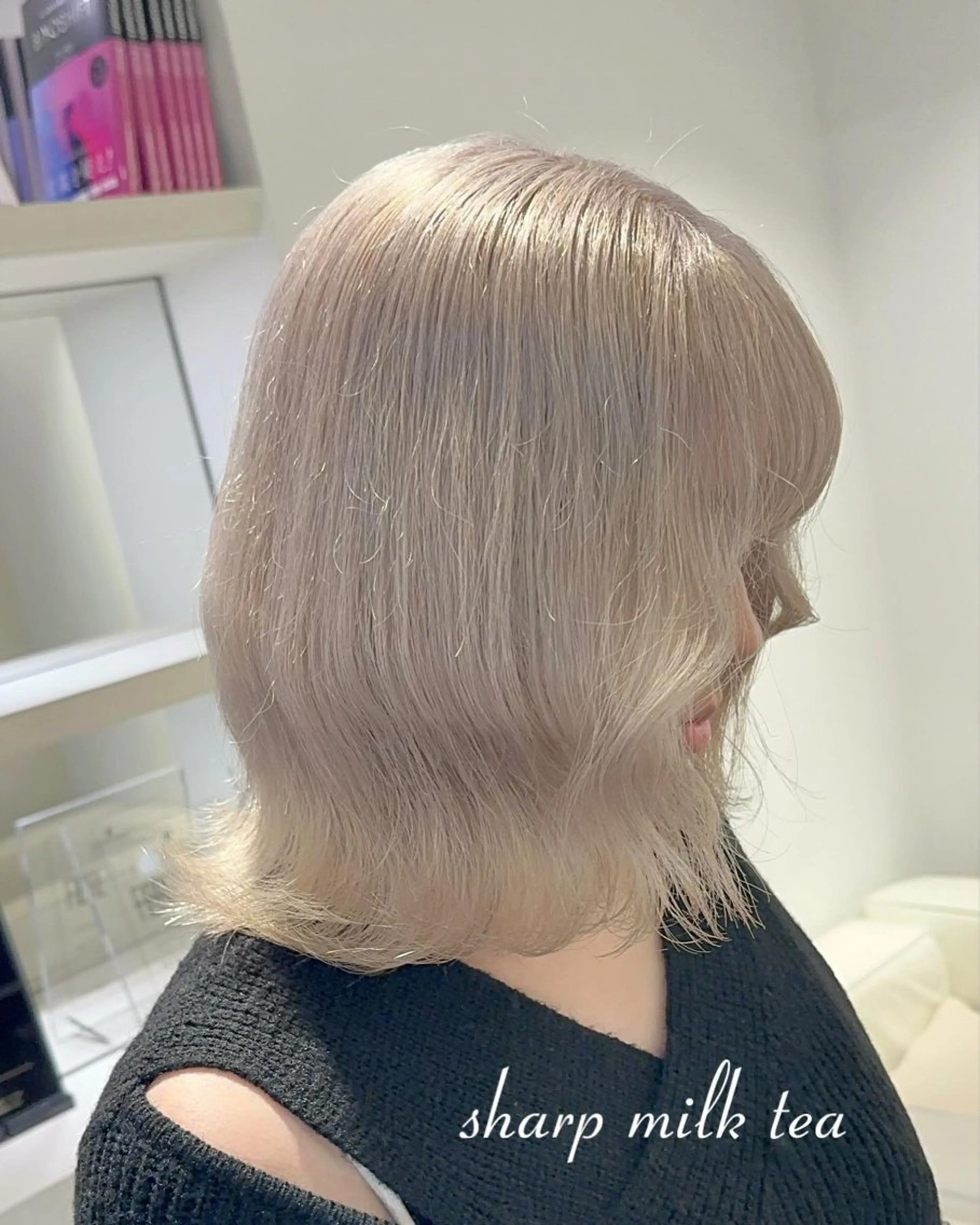 セミロング カラー アディクシーカラー ベージュカラー ブリーチ ケアブリーチ ダブルカラー Beleza Shibuya所属・ヒロミ/ミルクティー /ブロンド/ピンクのヘアスタイル