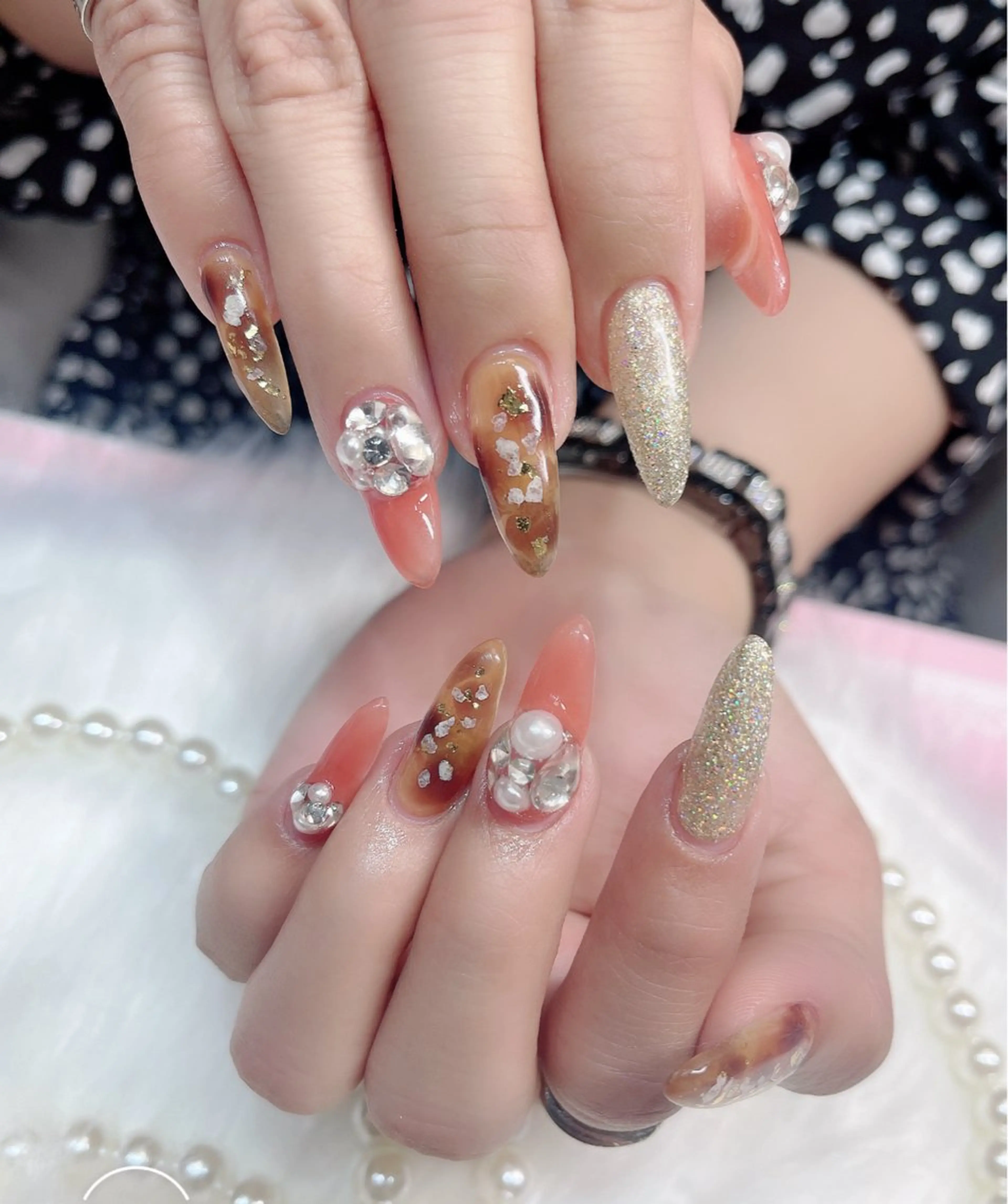 チップ長さ出し10本+デザインの写真