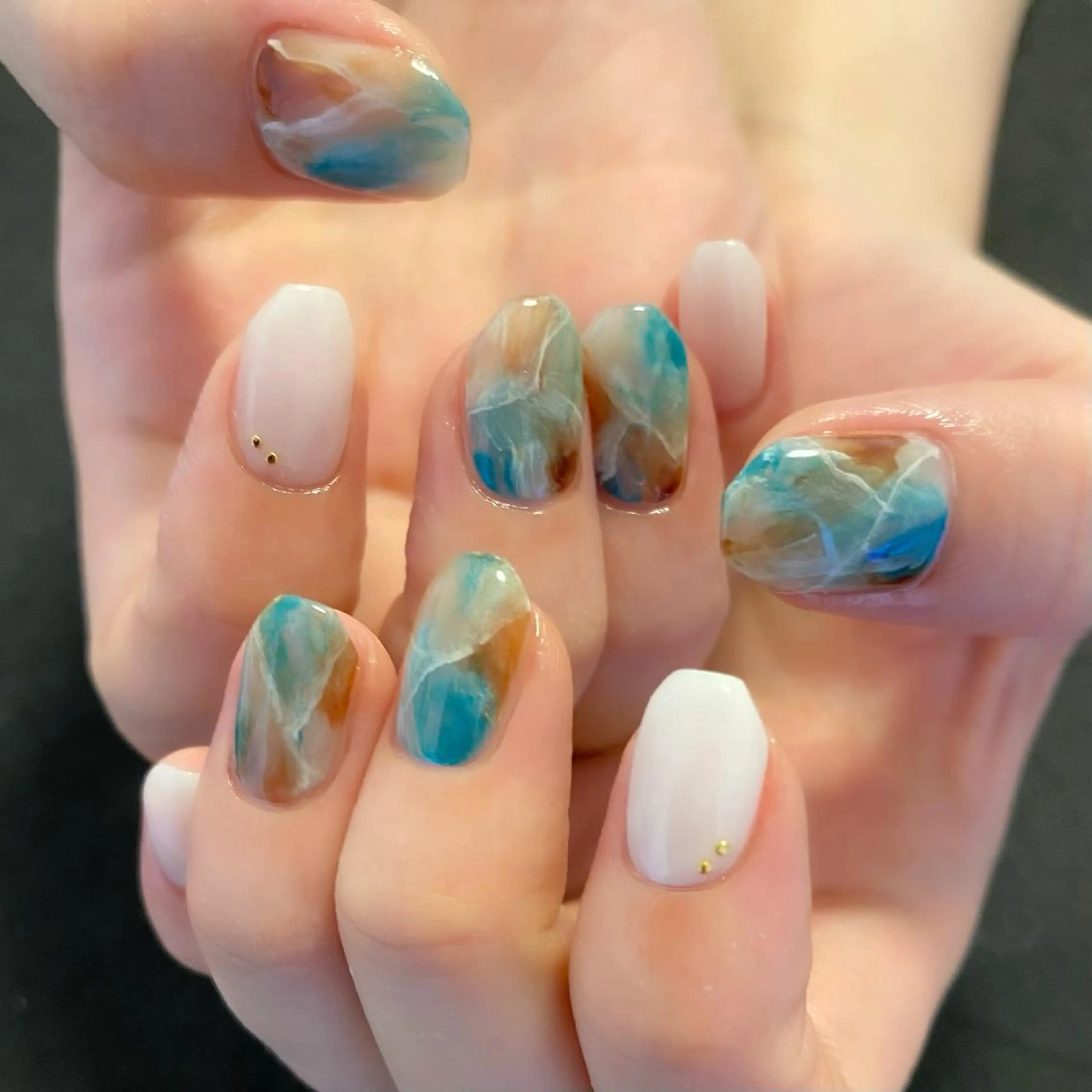 ネイル アートネイル 大理石ネイル(マーブル) nail*157 .のネイルデザイン