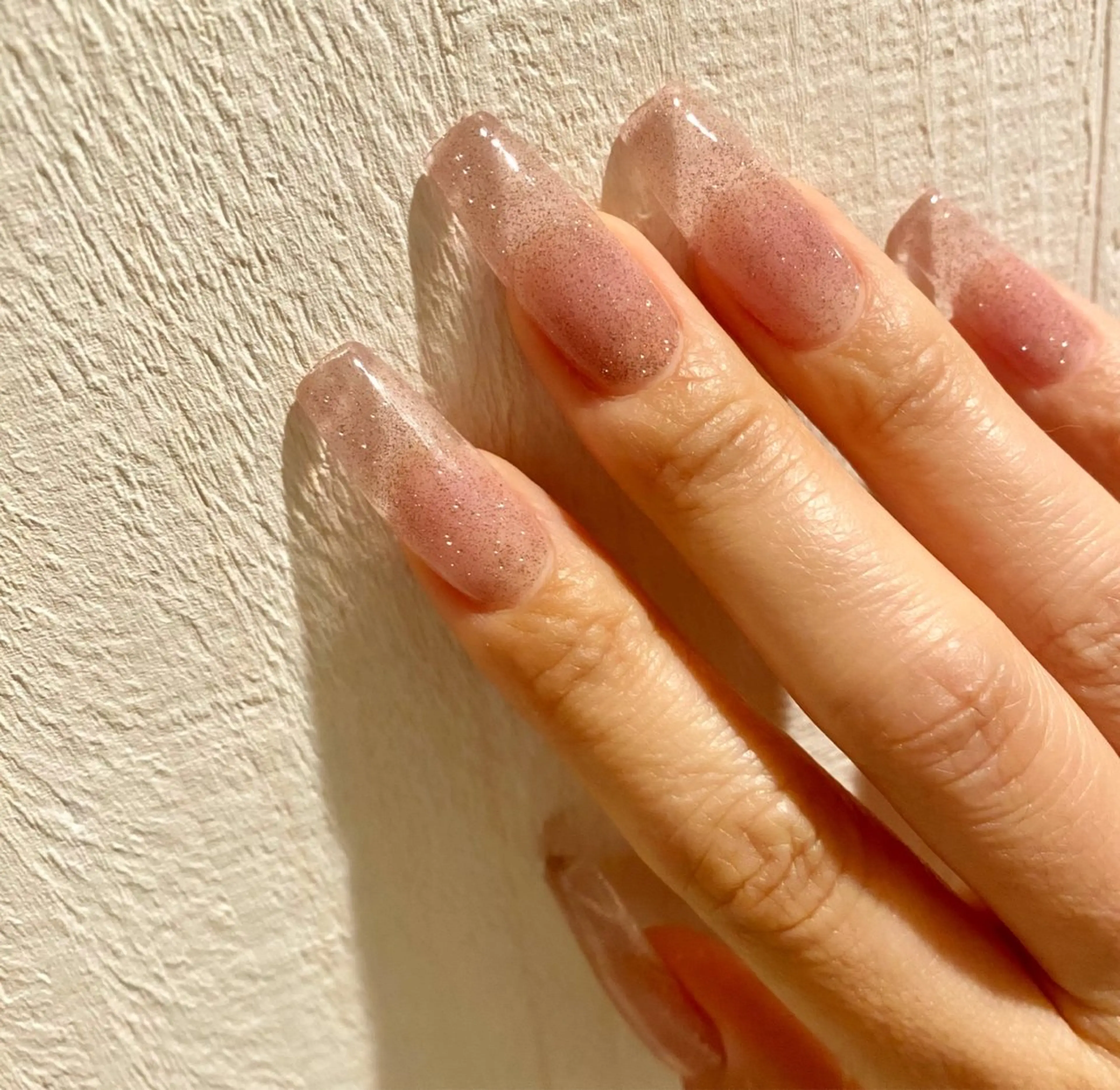 ネイル ブルー クリアネイル フラッシュネイル ラメ(グリッター) スカルプネイル ハンドネイル 岩澤 恵子のネイルデザイン