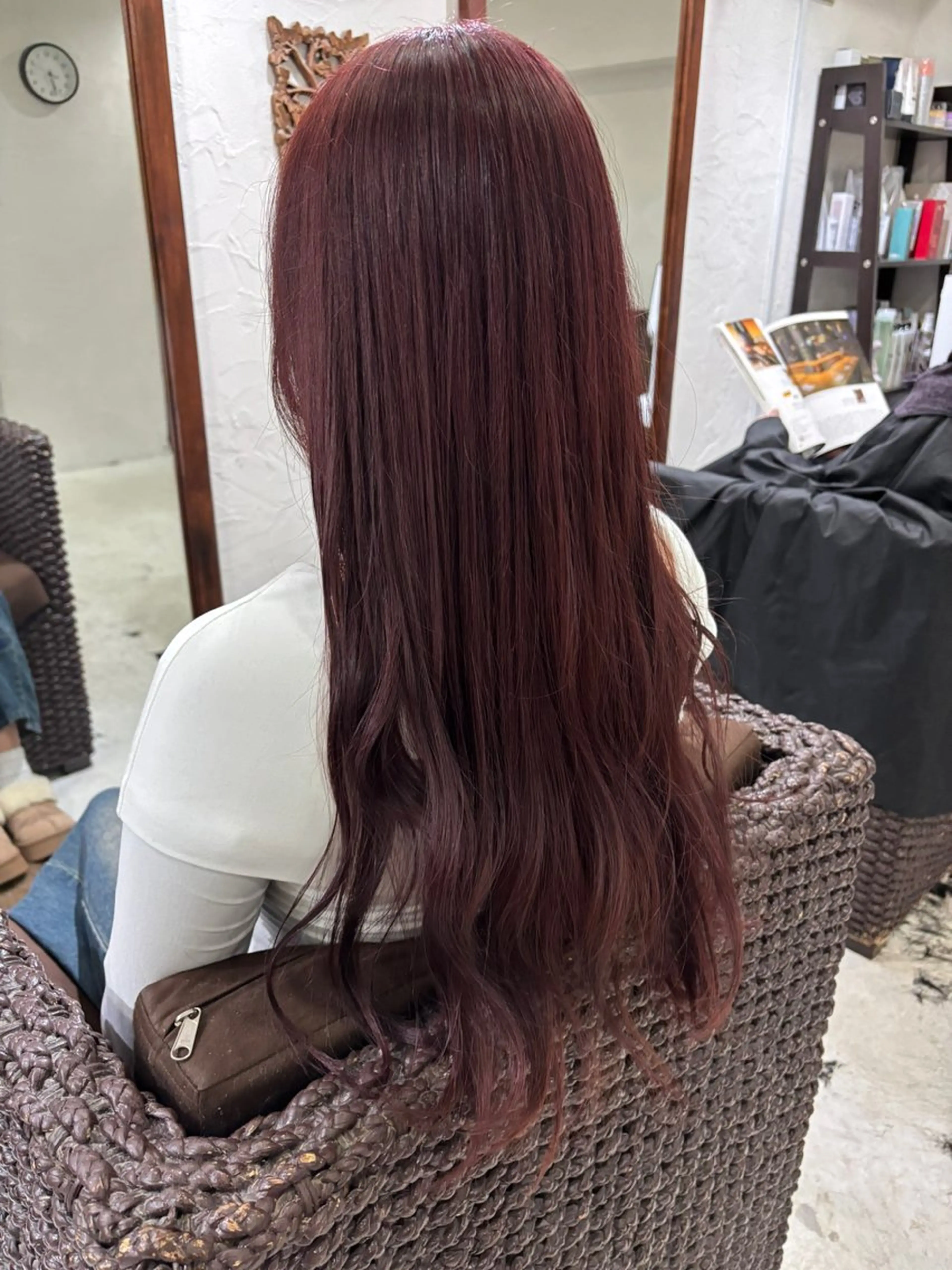 カラー ブリーチ レッドカラー sato harunaのヘアスタイル