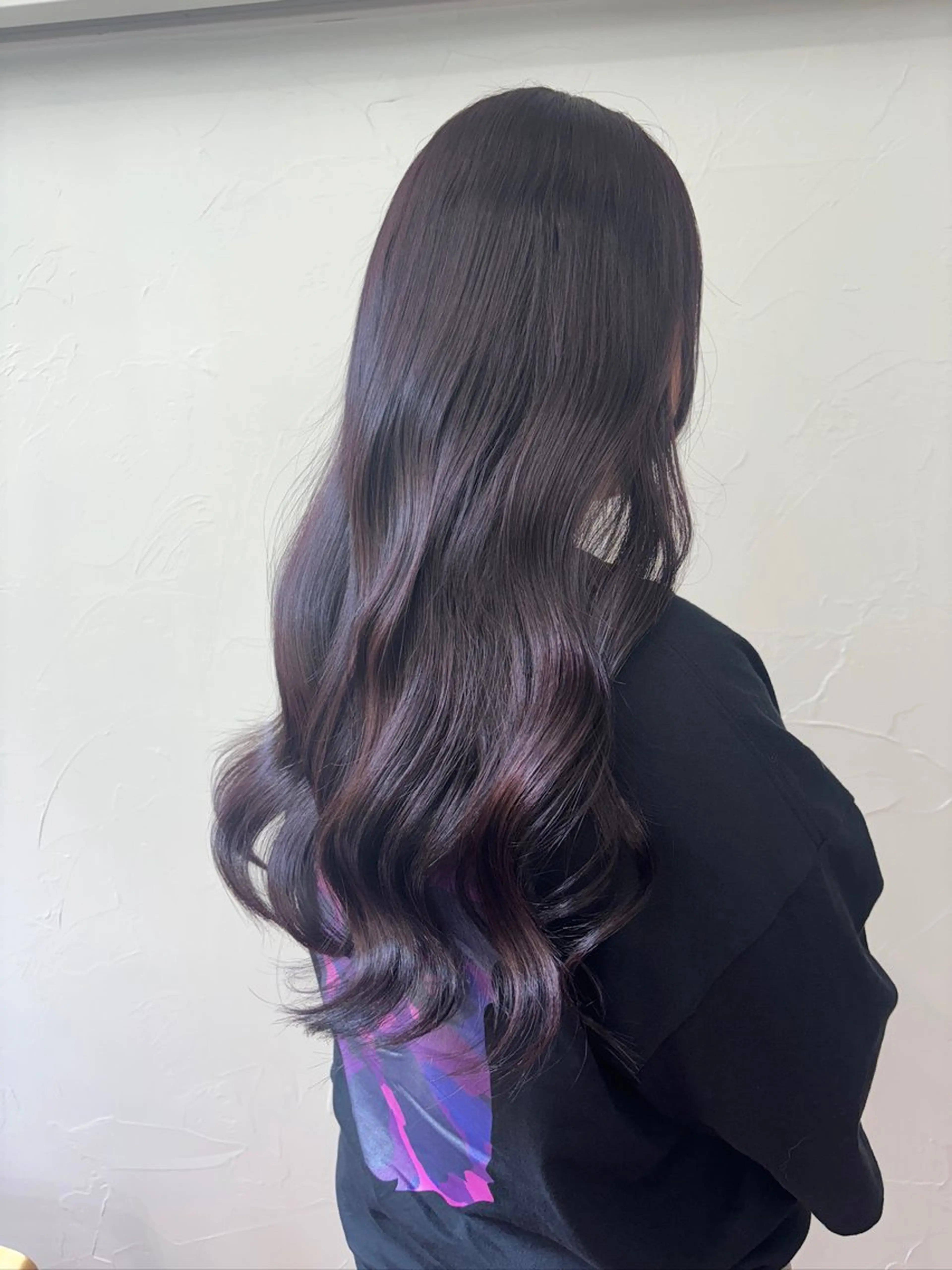 ロング ヘアカラー ヘアセット ラベンダーカラー /巻き/WAKANAのヘアスタイル