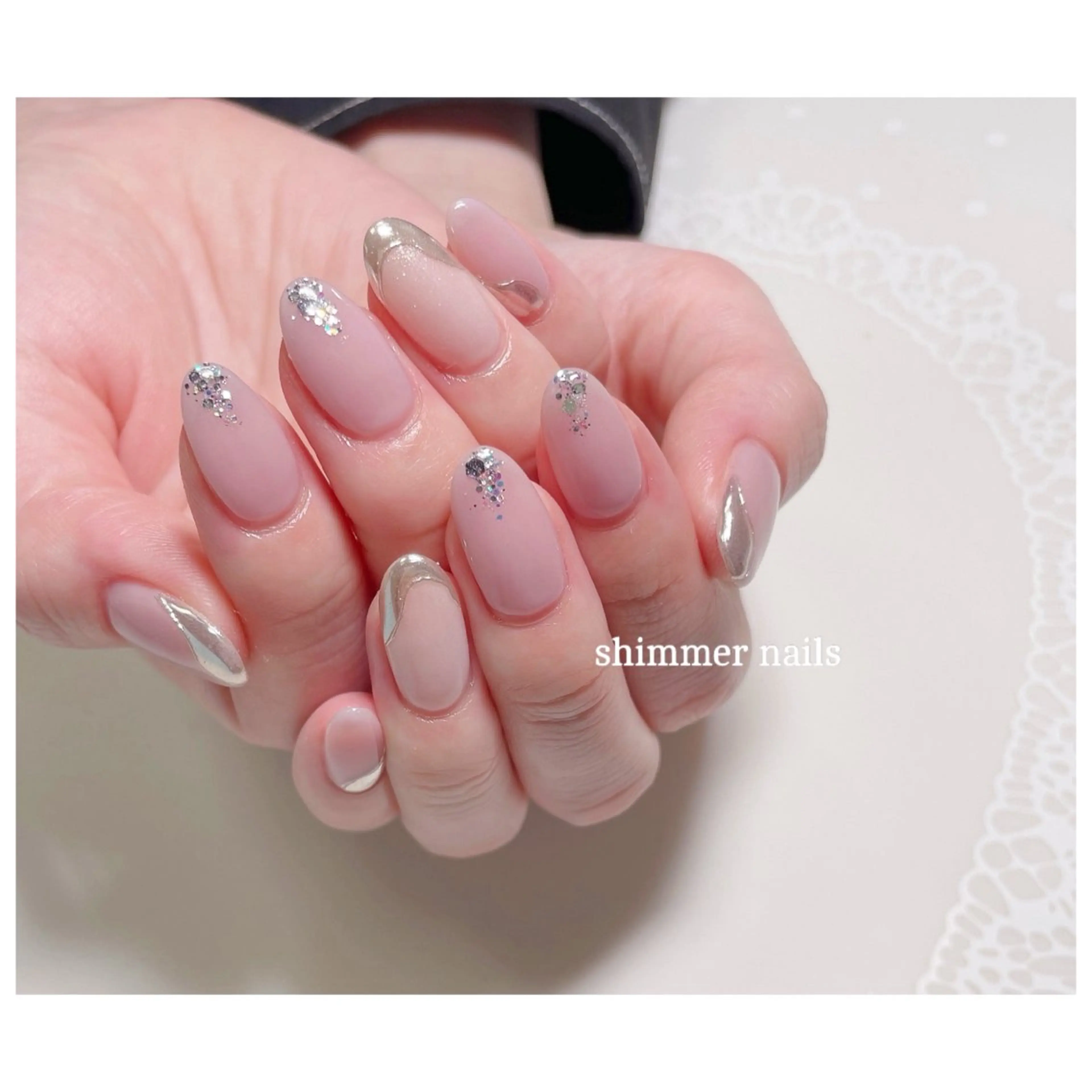ネイル ピンク shimmer nailsのネイルデザイン