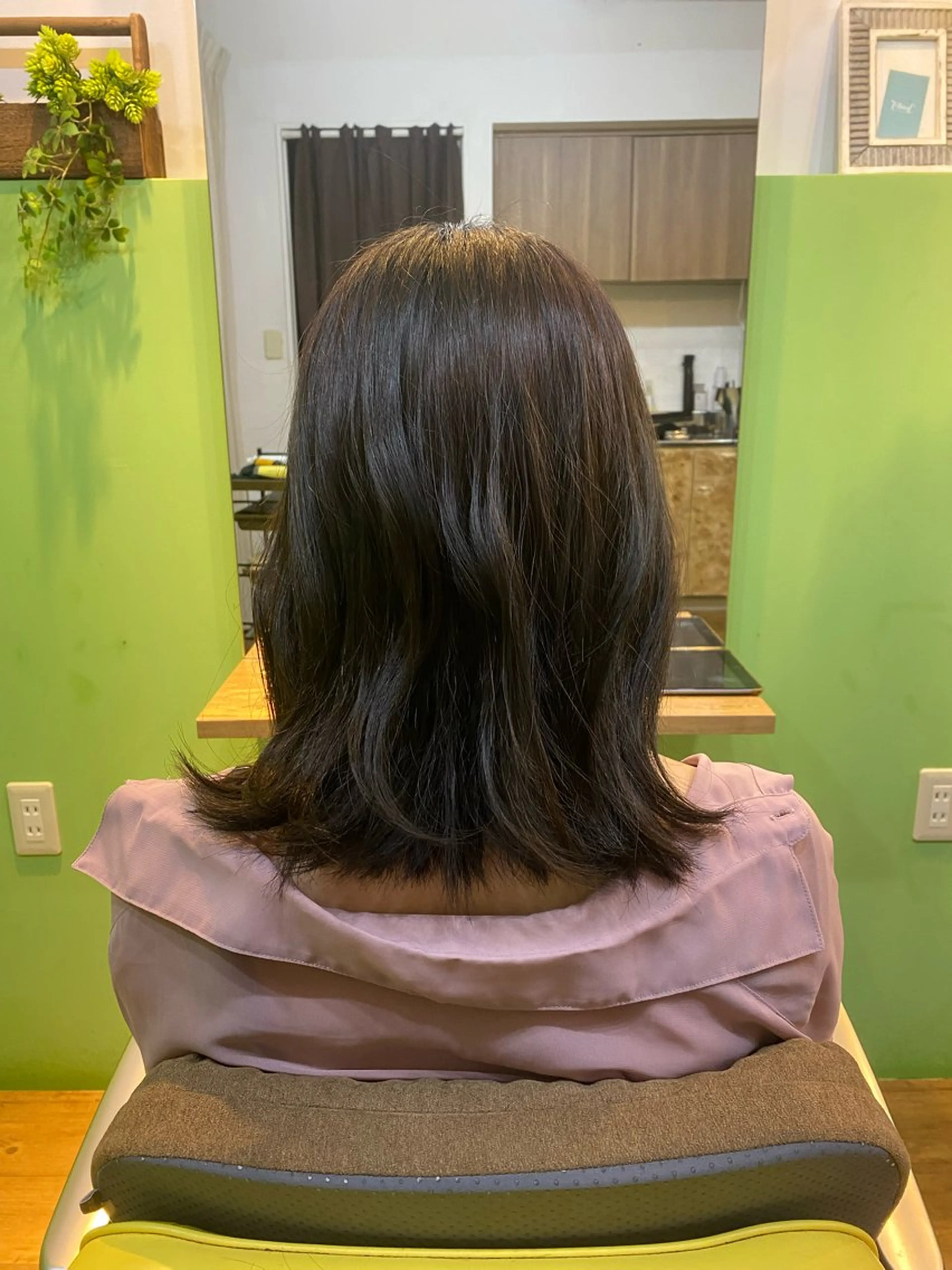 ミディアム カラー ヘアアレンジ ブラウンカラー オリーブブラウン メンズ特化 エシカル　松原大将のヘアスタイル