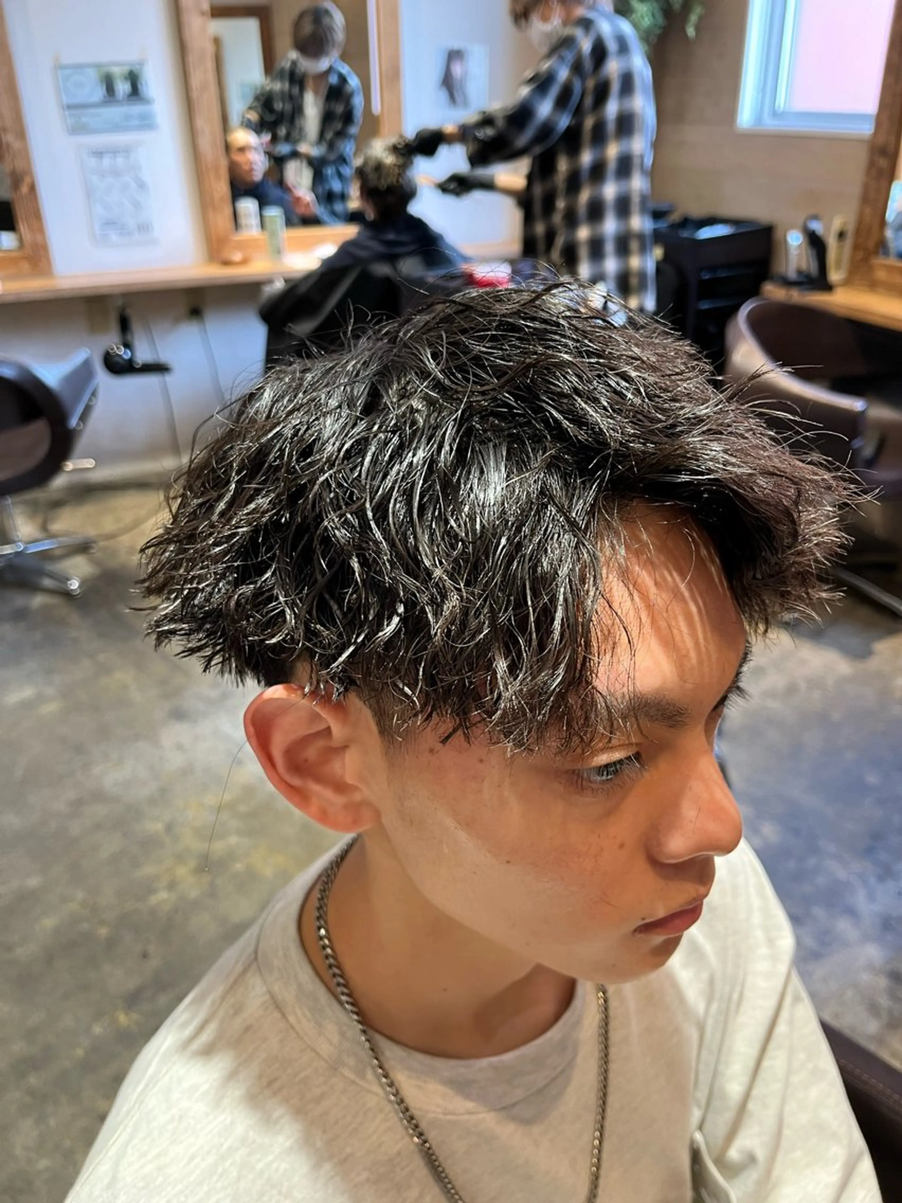 パーマ メンズ カット パーマ トリートメント ヘアセット 👑メンズパーマの 天才店長望月👑のヘアスタイル