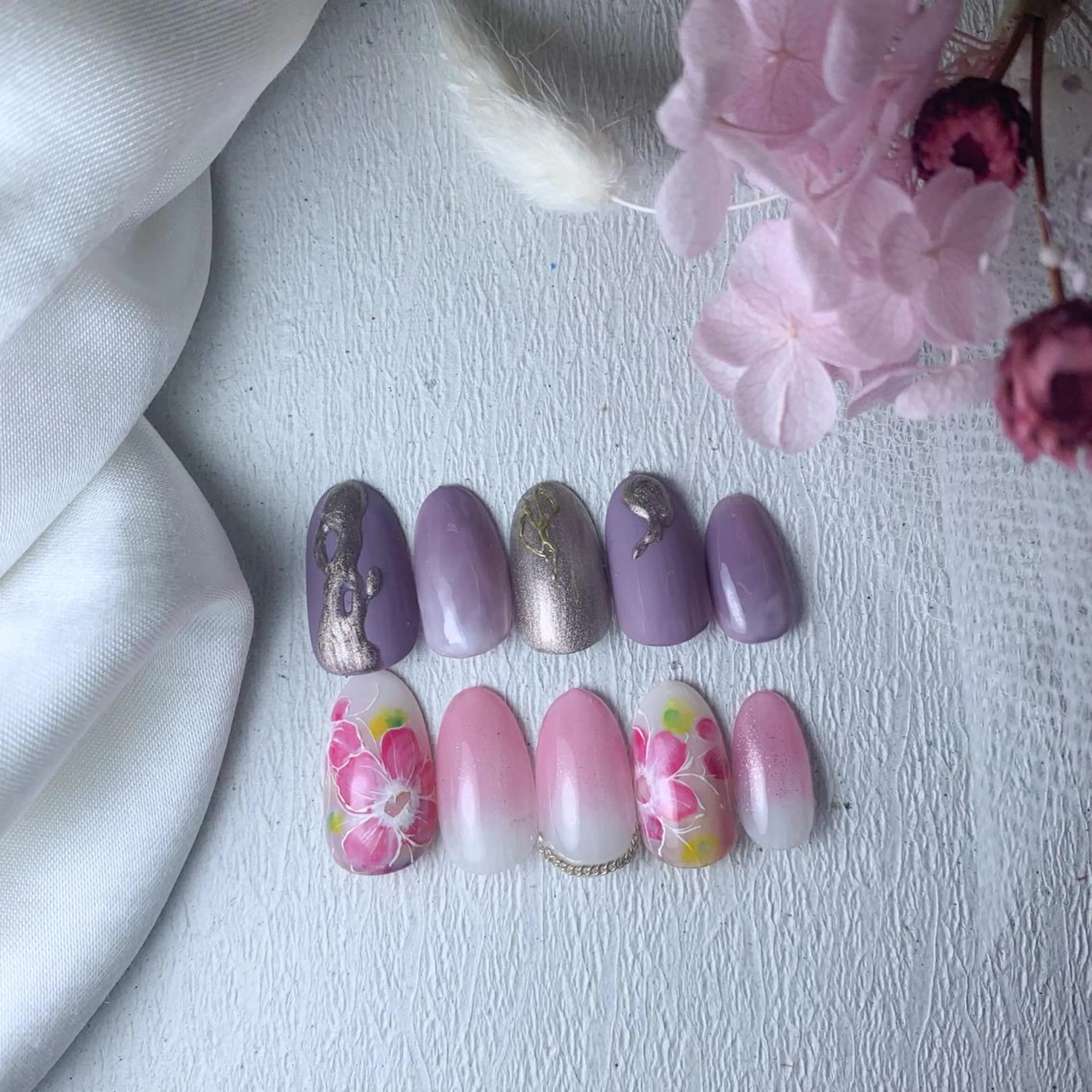 ロング カラー パーマ ヘアアレンジ キッズ ネイル マツエク・マツパ ネイルチップ yuri kaのネイルデザイン