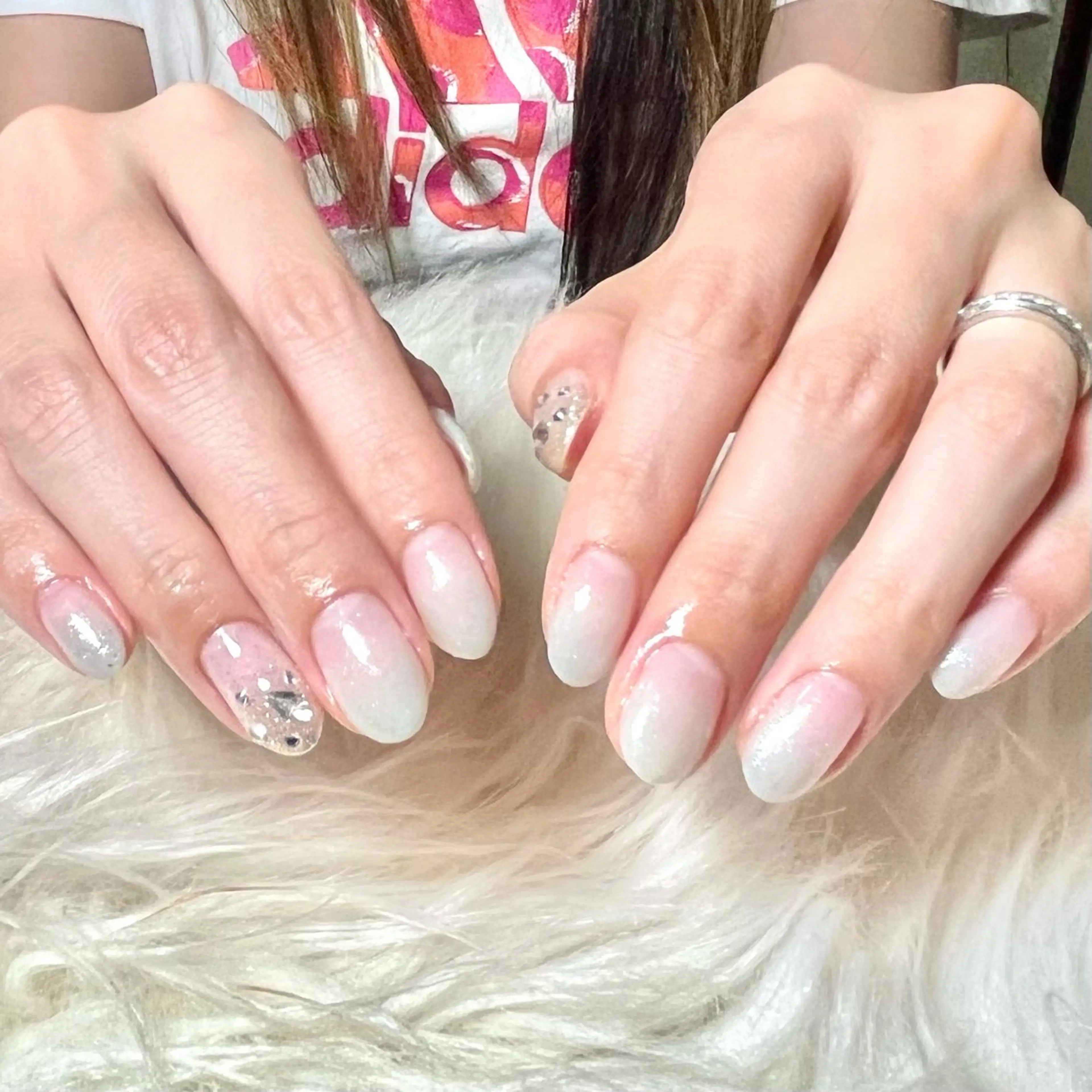 ネイル ラメ(グリッター) ハンドネイル ハンドケア hohomi .のネイルデザイン