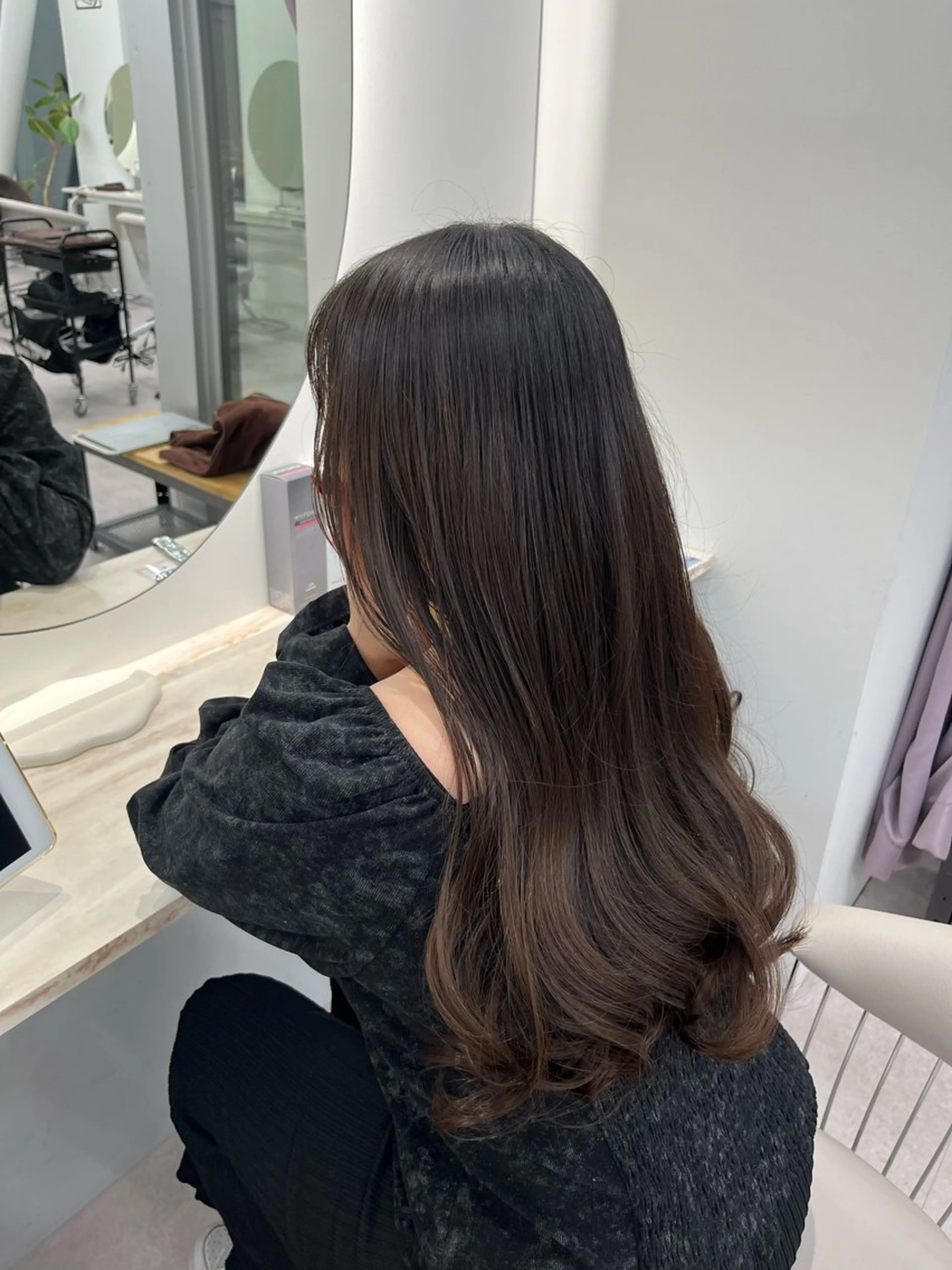 ロング カラー ヘアアレンジ 顔周りカット 韓国風ヘア レイヤーカット トリートメント トリートメントモデル カラーモデル✨祐里佳のヘアスタイル