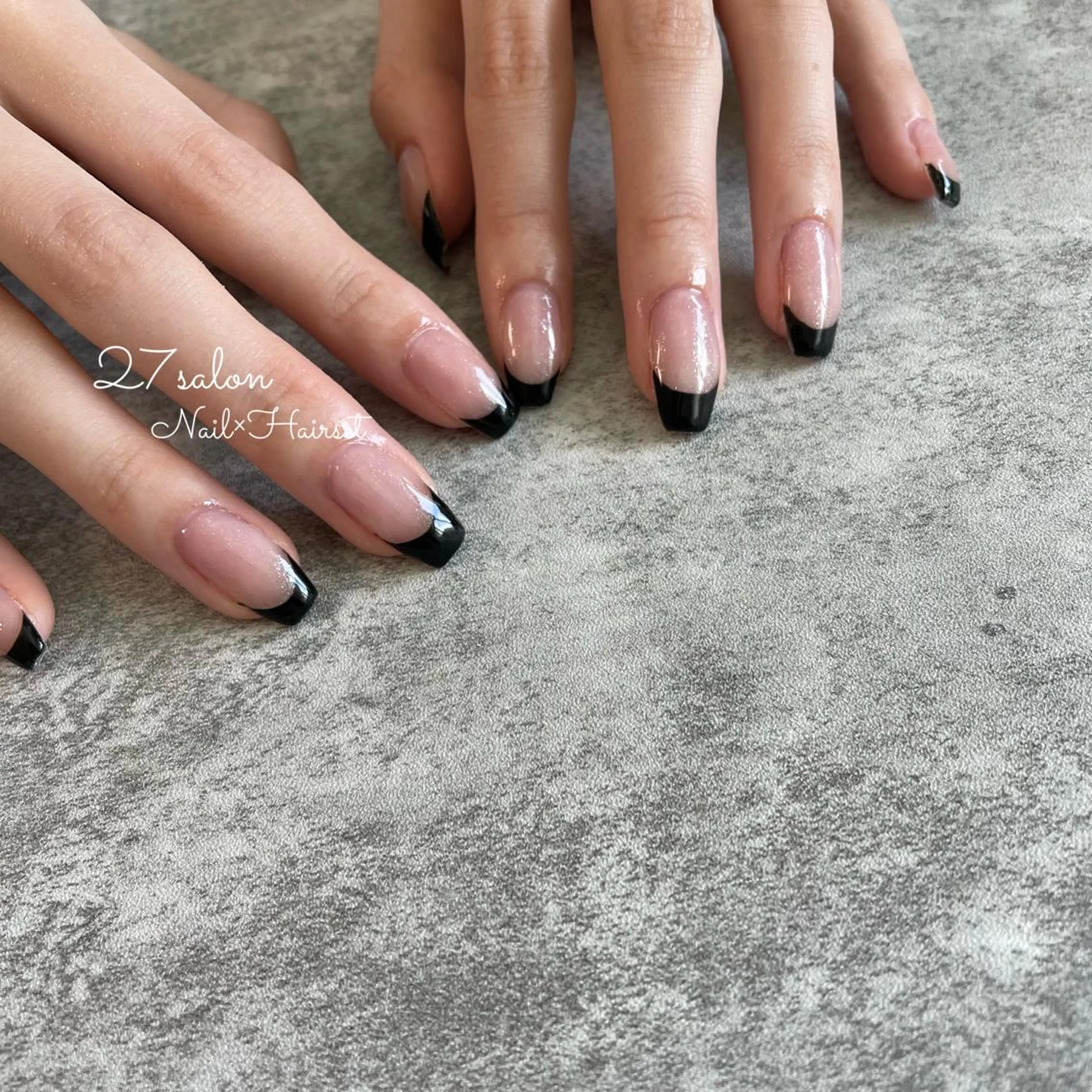 ネイル フレンチネイル ラメ(グリッター) ホワイト 27salon yuinaのネイルデザイン