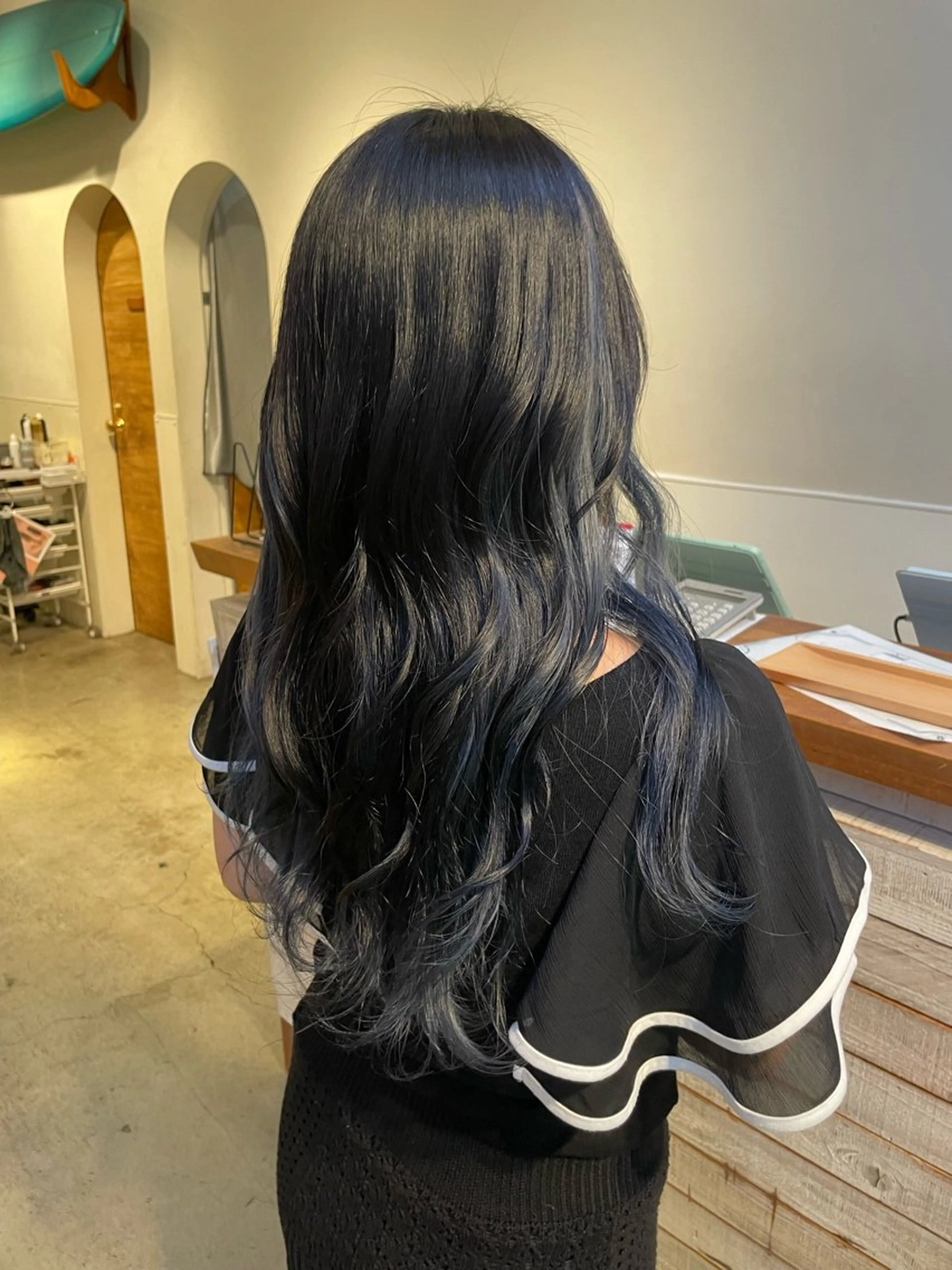 ロング カラー ブルーカラー カット ヘアカラー トリートメント EARTH菊名店👾 ひらのすぐるのヘアスタイル