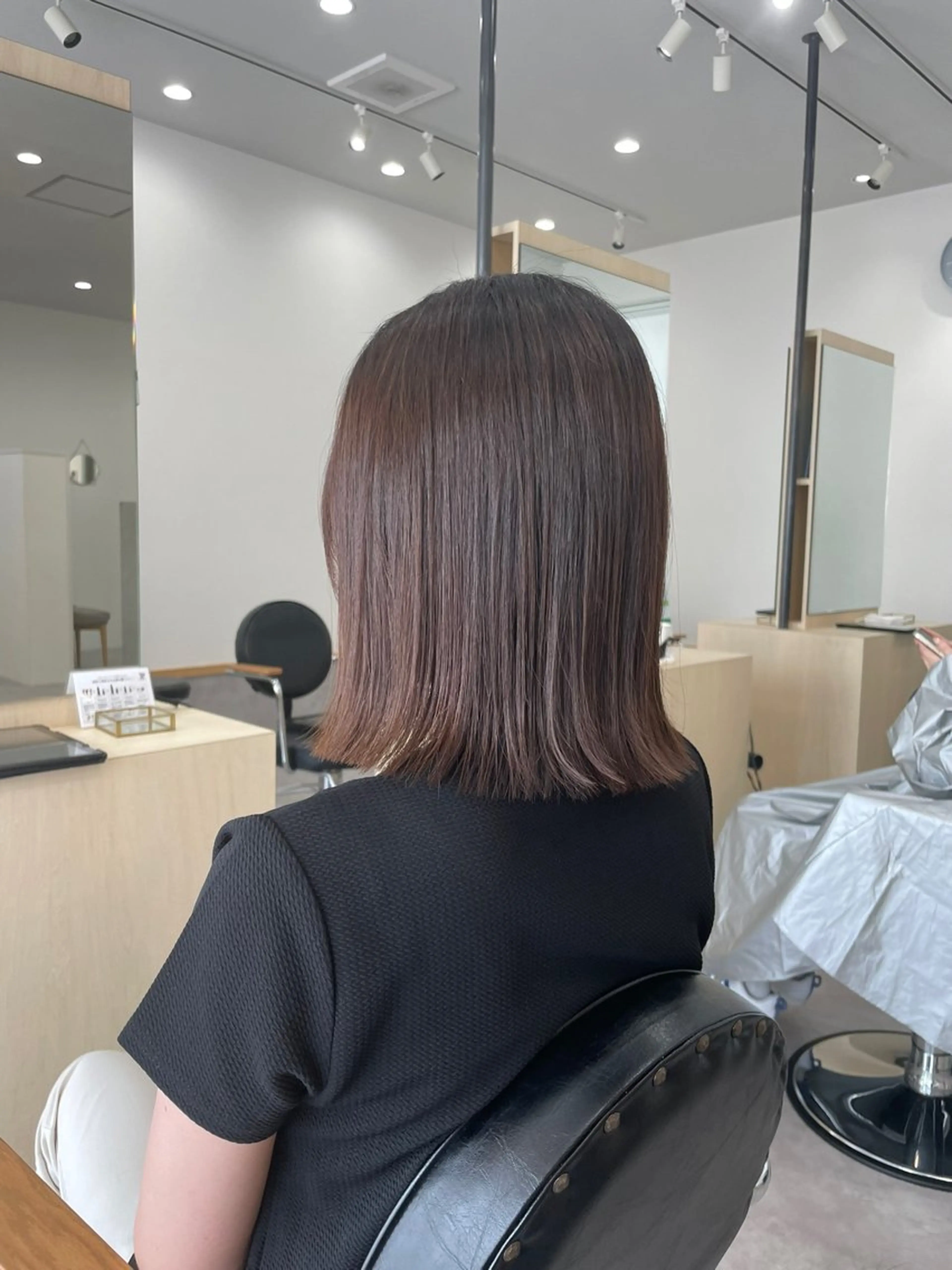 ミディアム カラー 切りっぱなしボブ ボブ ヘアカラー トリートメント SOYON豊田市駅店所属・髪質改善/ 上村旺武のヘアスタイル