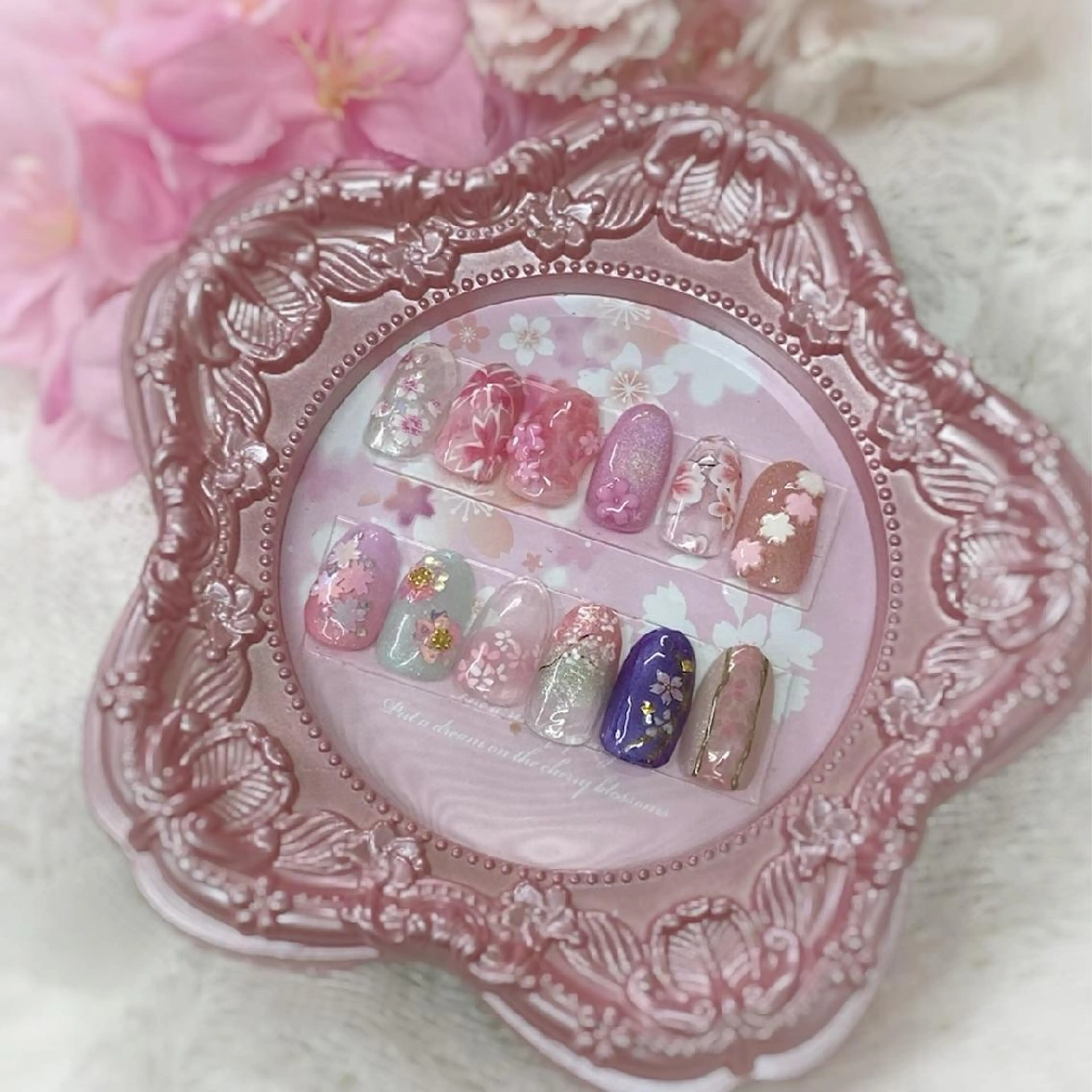 ネイル アートネイル 桜ネイル ジェルネイル ソフトジェル トミーワイネイル所属・トミー ワイのネイルデザイン