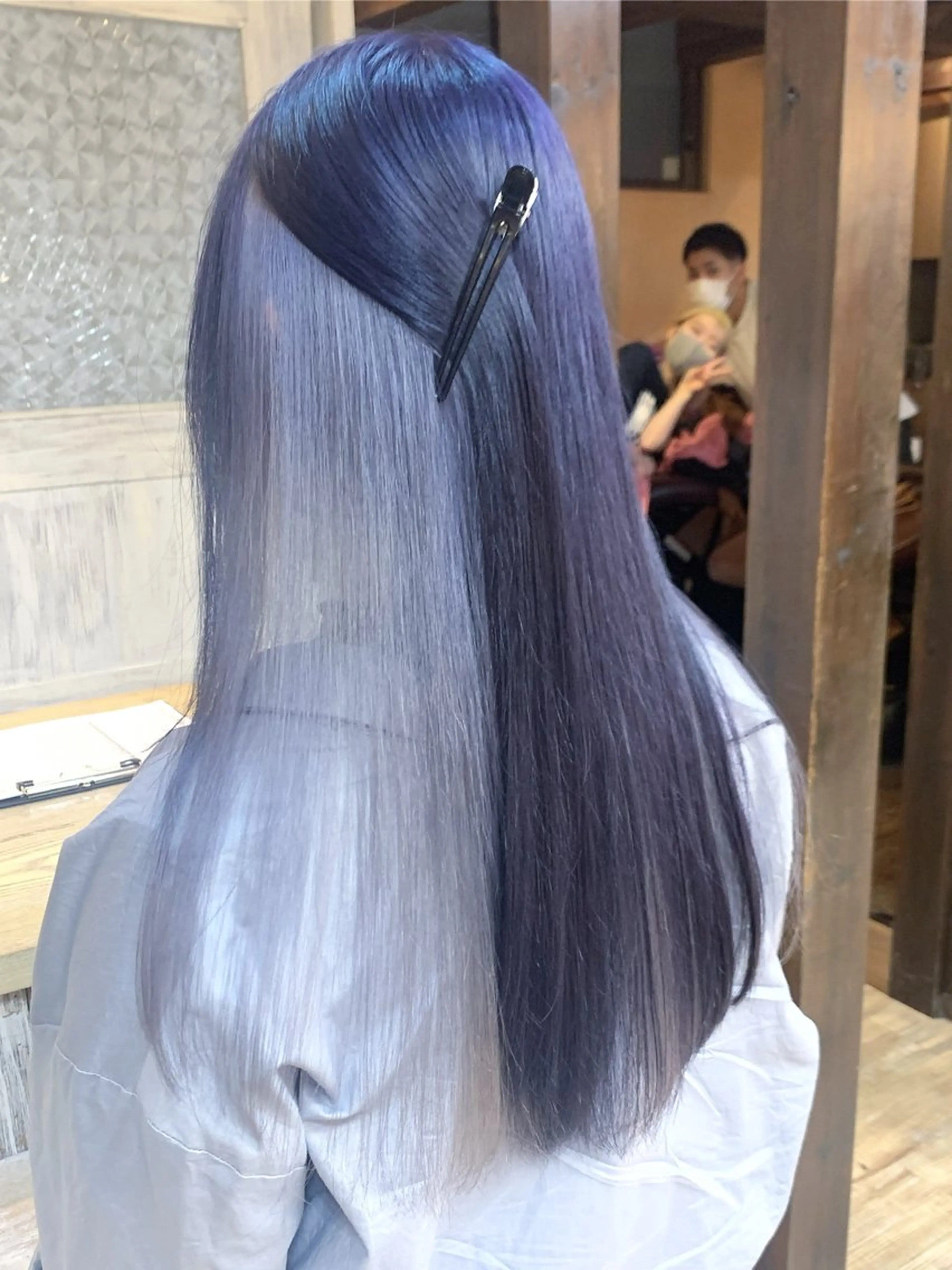 ロング カラー ネイビーカラー ヘアカラー ブリーチ🩵レイヤー Maho🐻‍❄️のヘアスタイル