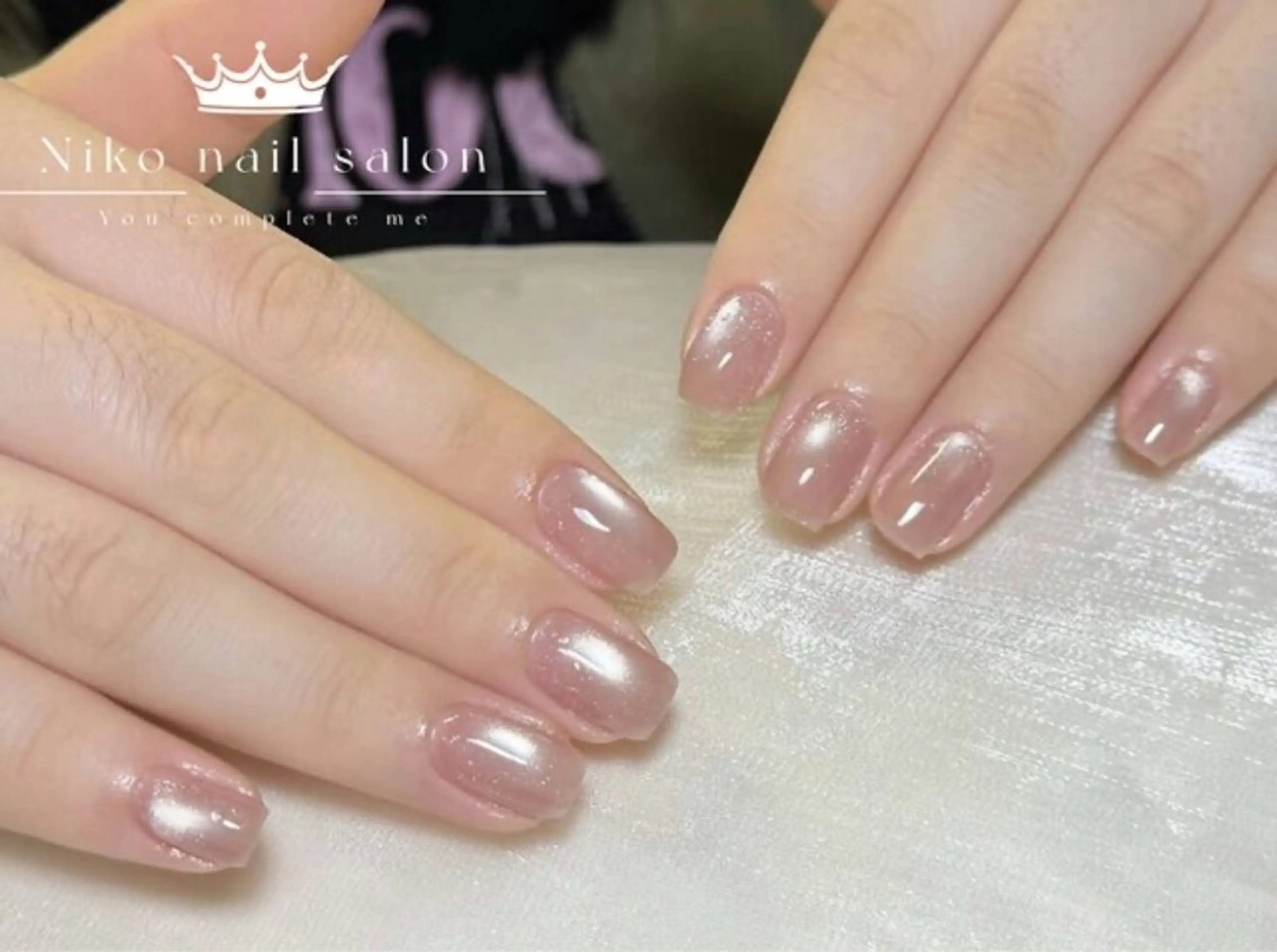 《2級持ち研修ネイリスト》ぷるぷる水光マグネットワンカラーネイル5600円→3200の写真