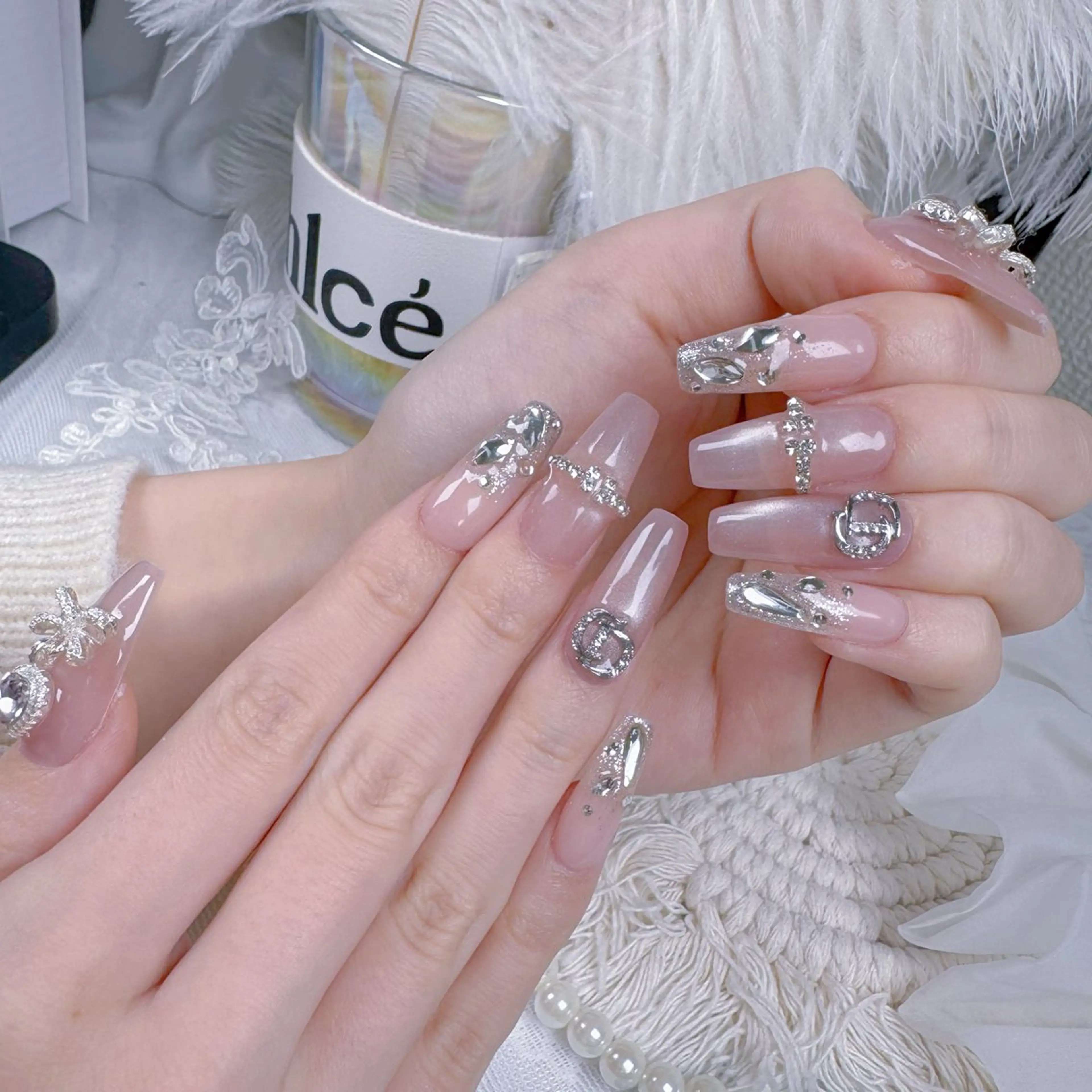 ネイル クリアネイル ハート キラキラネイル 韓国ネイル マグネットネイル ハンドネイル NailPrincess所属・princess スカルプ専門店のネイルデザイン