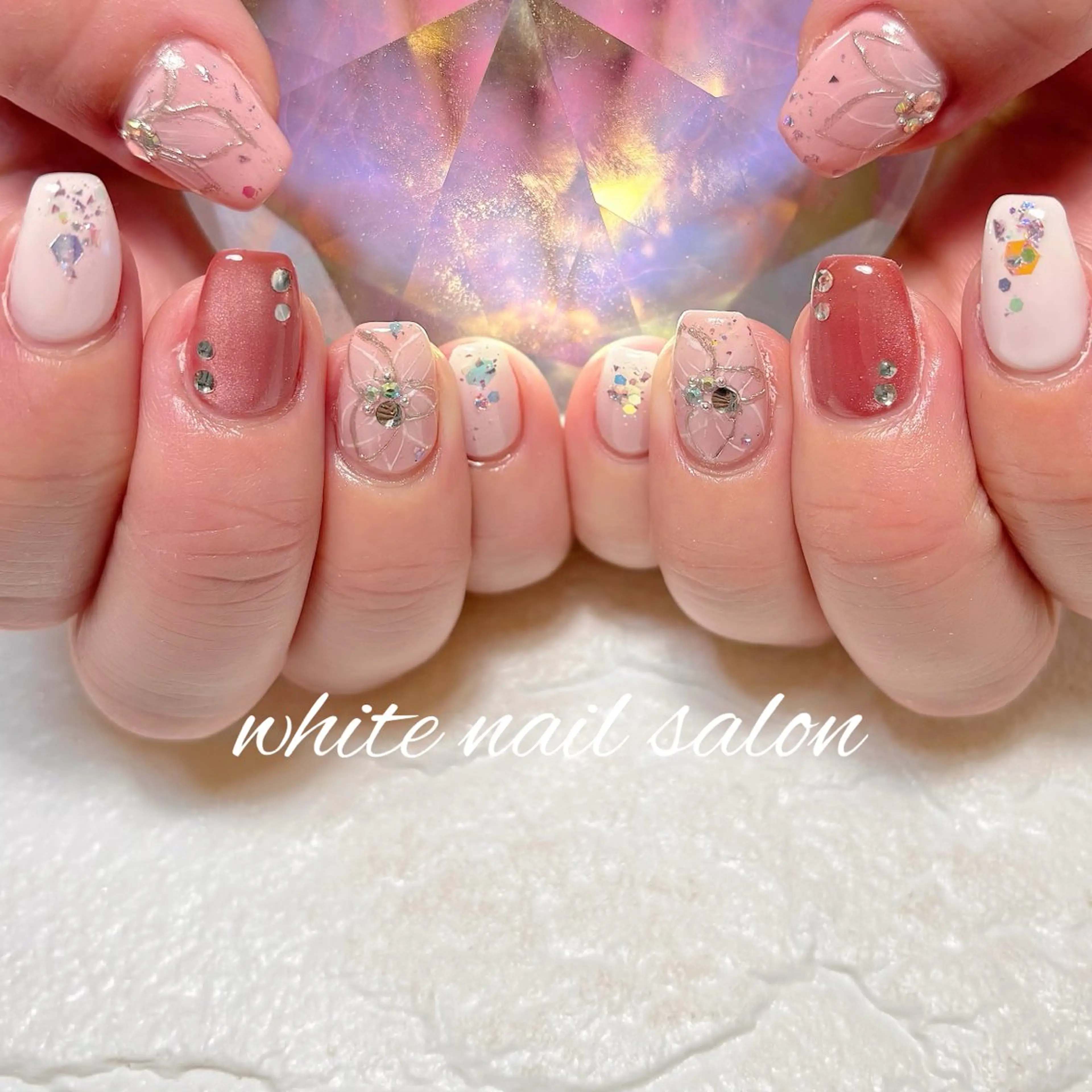 ネイル フットネイル ラメ(グリッター) ハンドネイル white nail salonのネイルデザイン