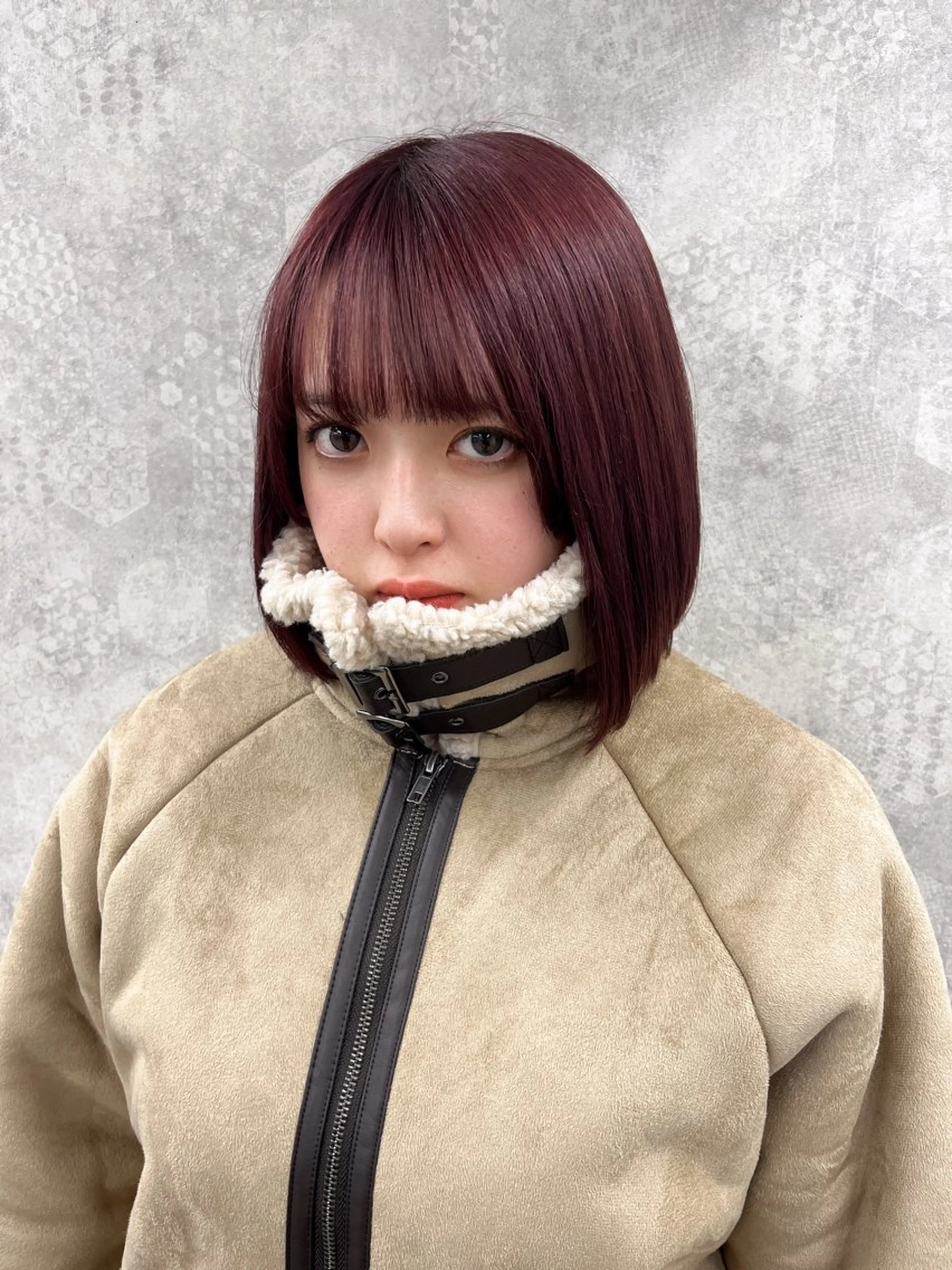 ミディアム カラー ヘアアレンジ カット ヘアカラー トリートメント 韓国レイヤーカット/ 儚げカラーチナツのヘアスタイル