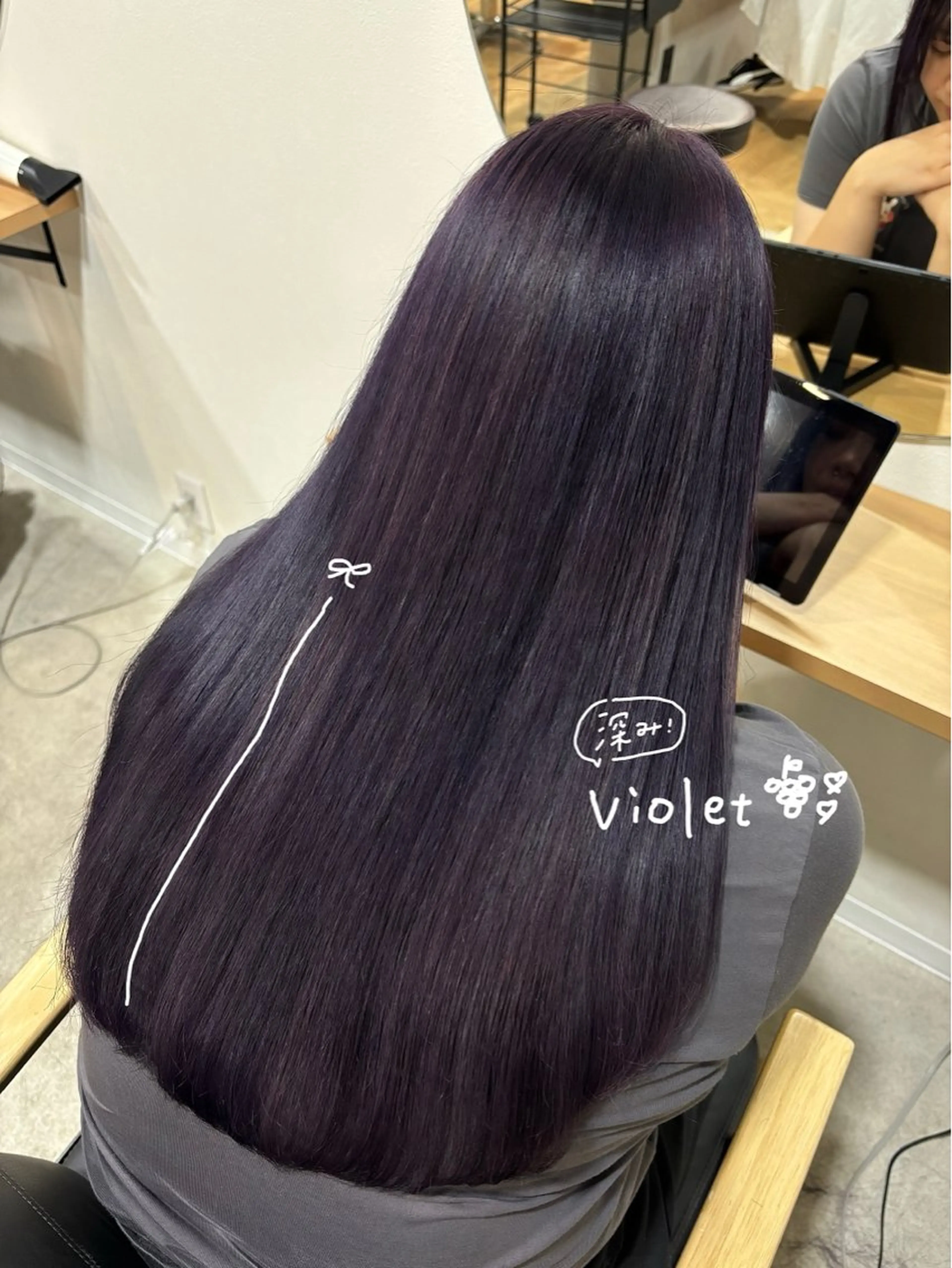 ロング カラー バイオレットカラー カット ヘアカラー regalo Acari🍎のヘアスタイル