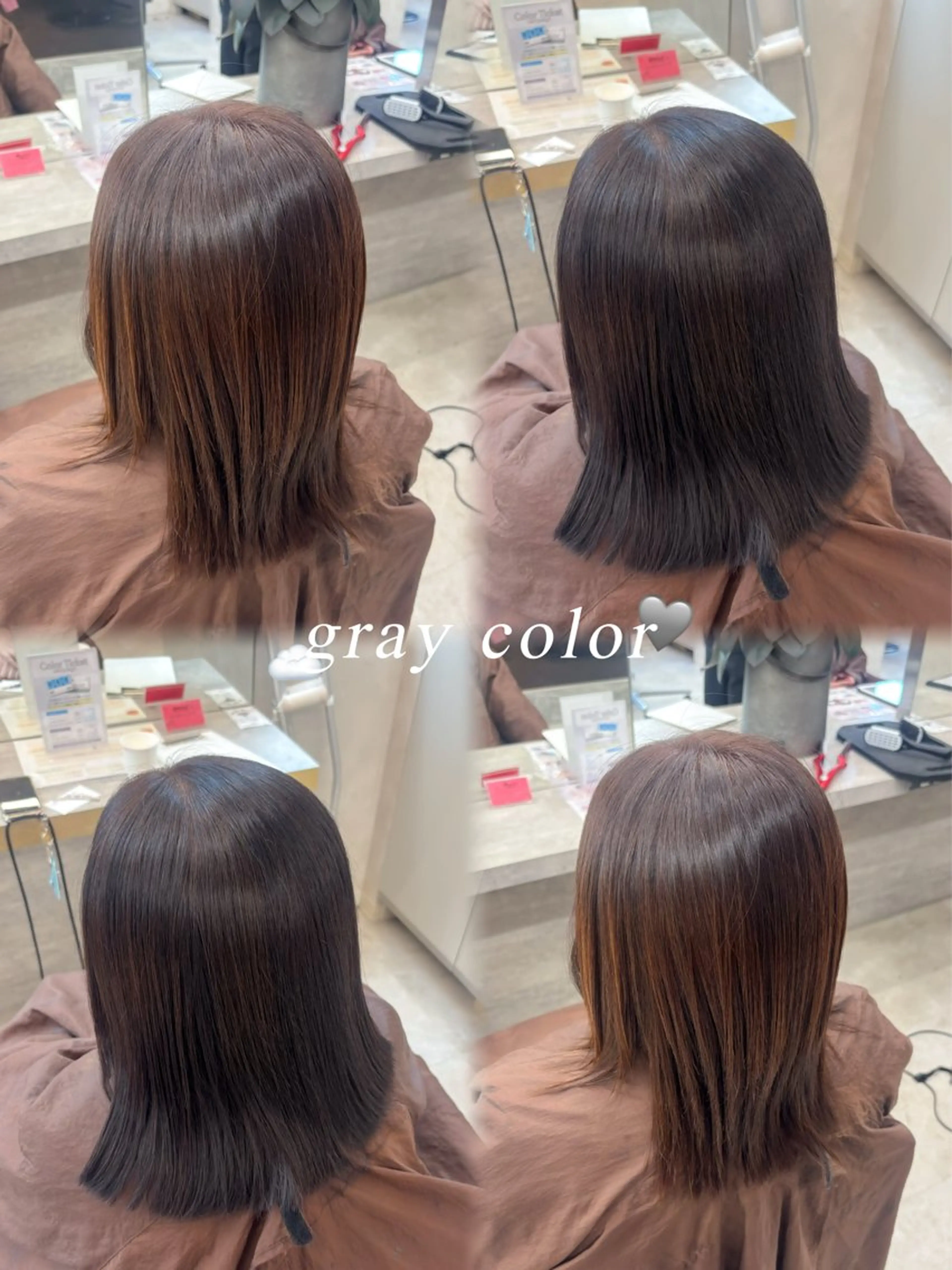 ミディアム ヘアカラー 暖色/髪質改善/ ツヤ髪🎀本田愛来のヘアスタイル