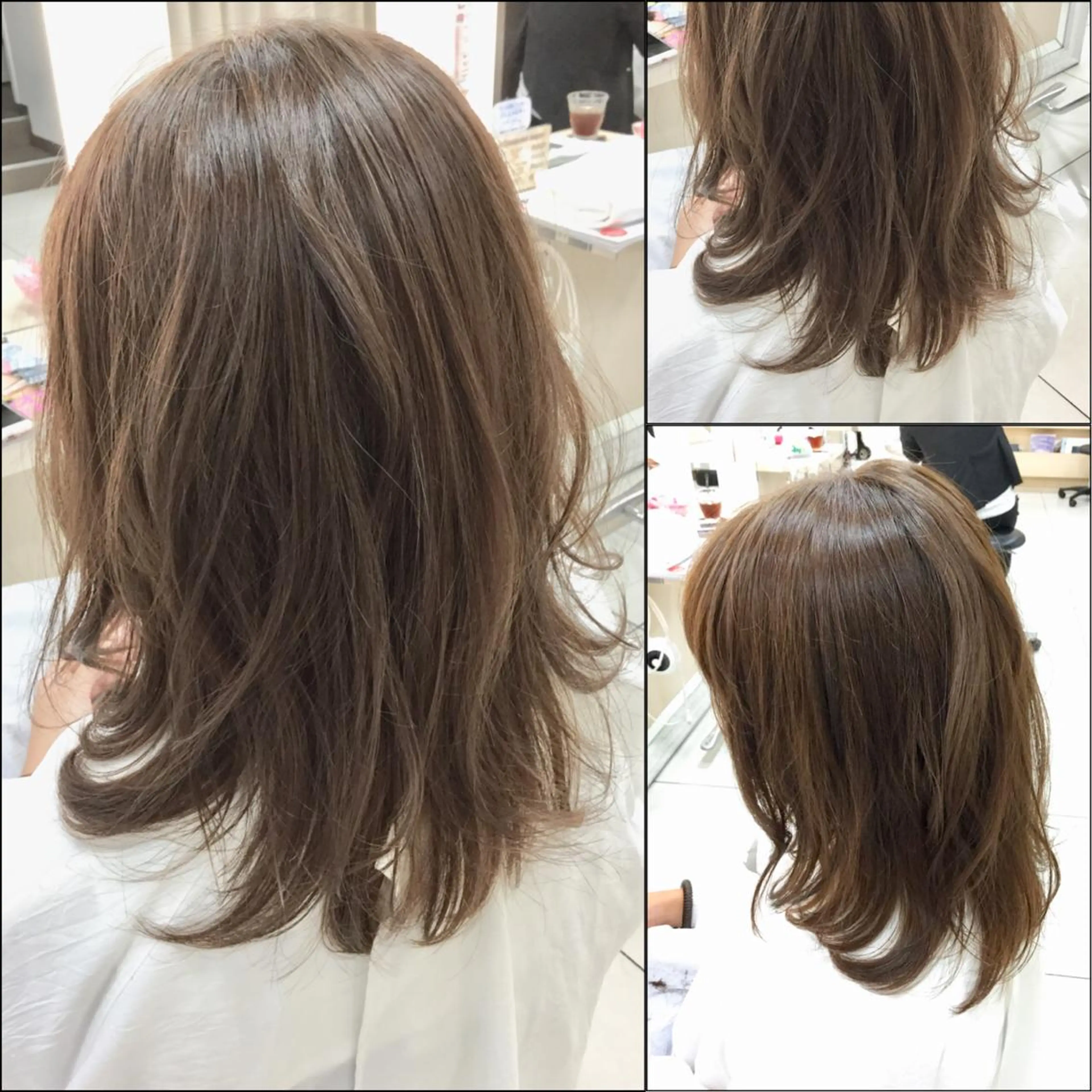 ミディアム カラー ブリーチ イルミナカラー ブリーチなしカラー Ash 山田 勇太のヘアスタイル