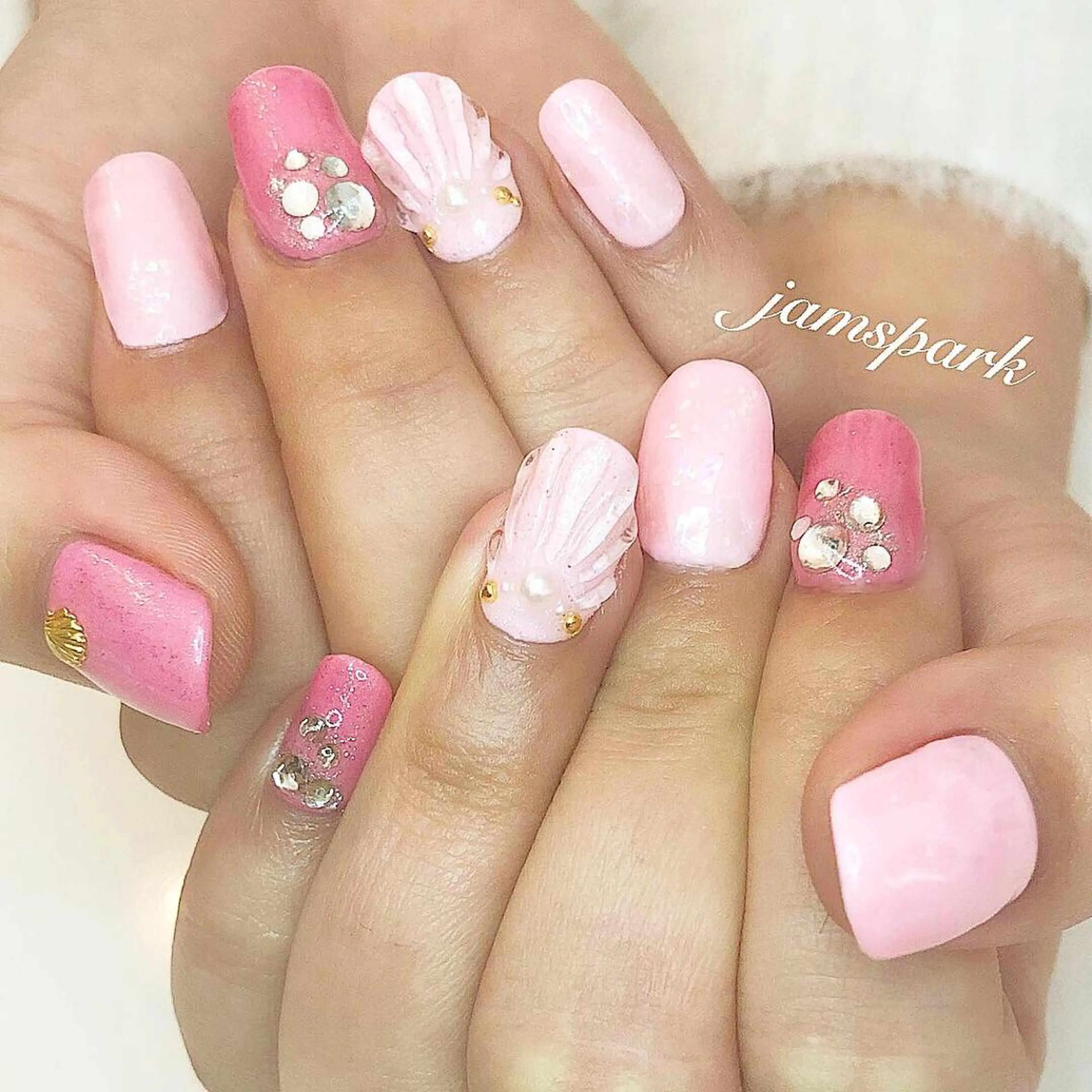 ネイル 入学式 卒業式 ピンク 春ネイル jamspark ✨のネイルデザイン