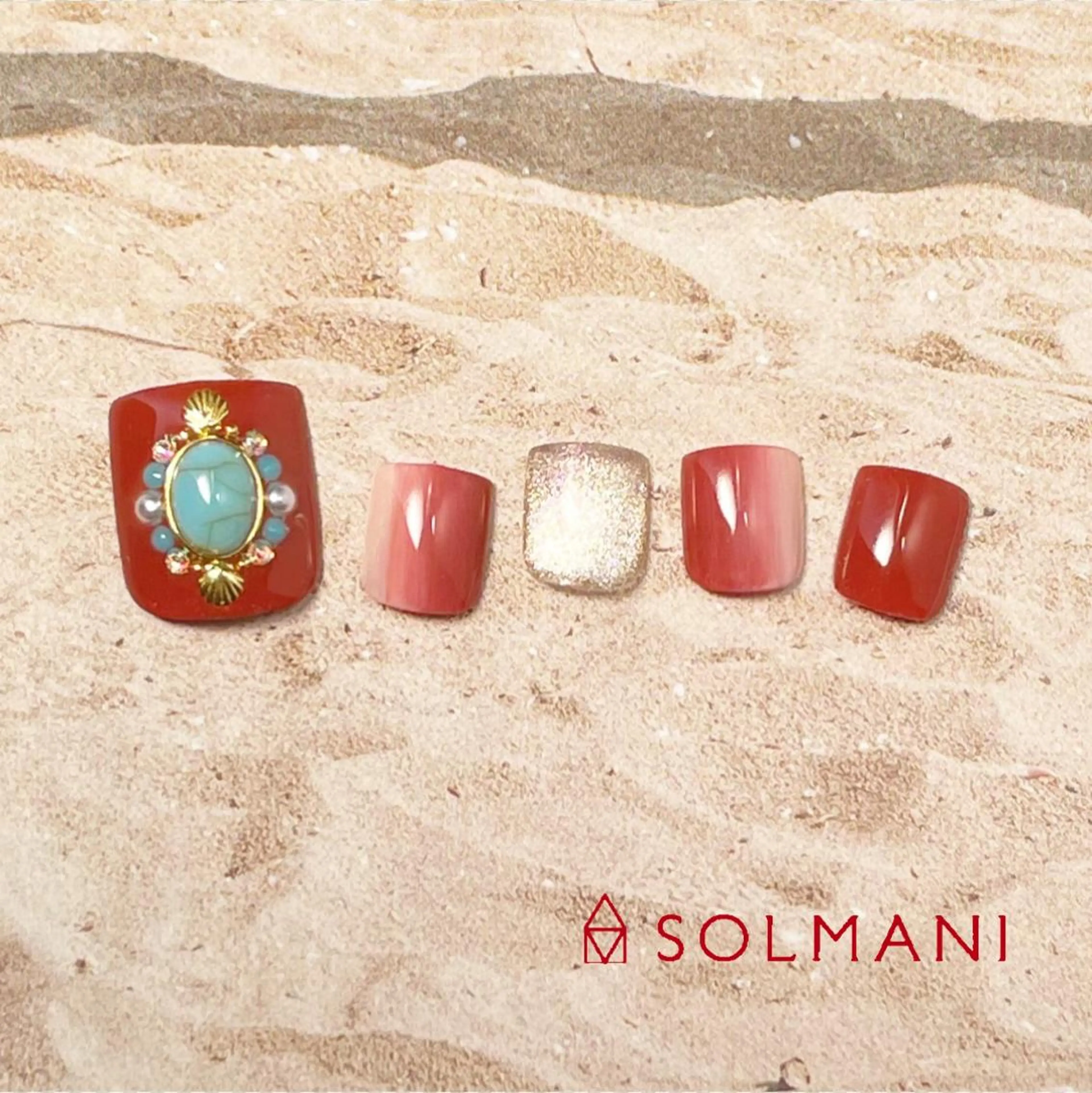 ネイル フットネイル マグネットネイル SOLMANI 予約担当のネイルデザイン