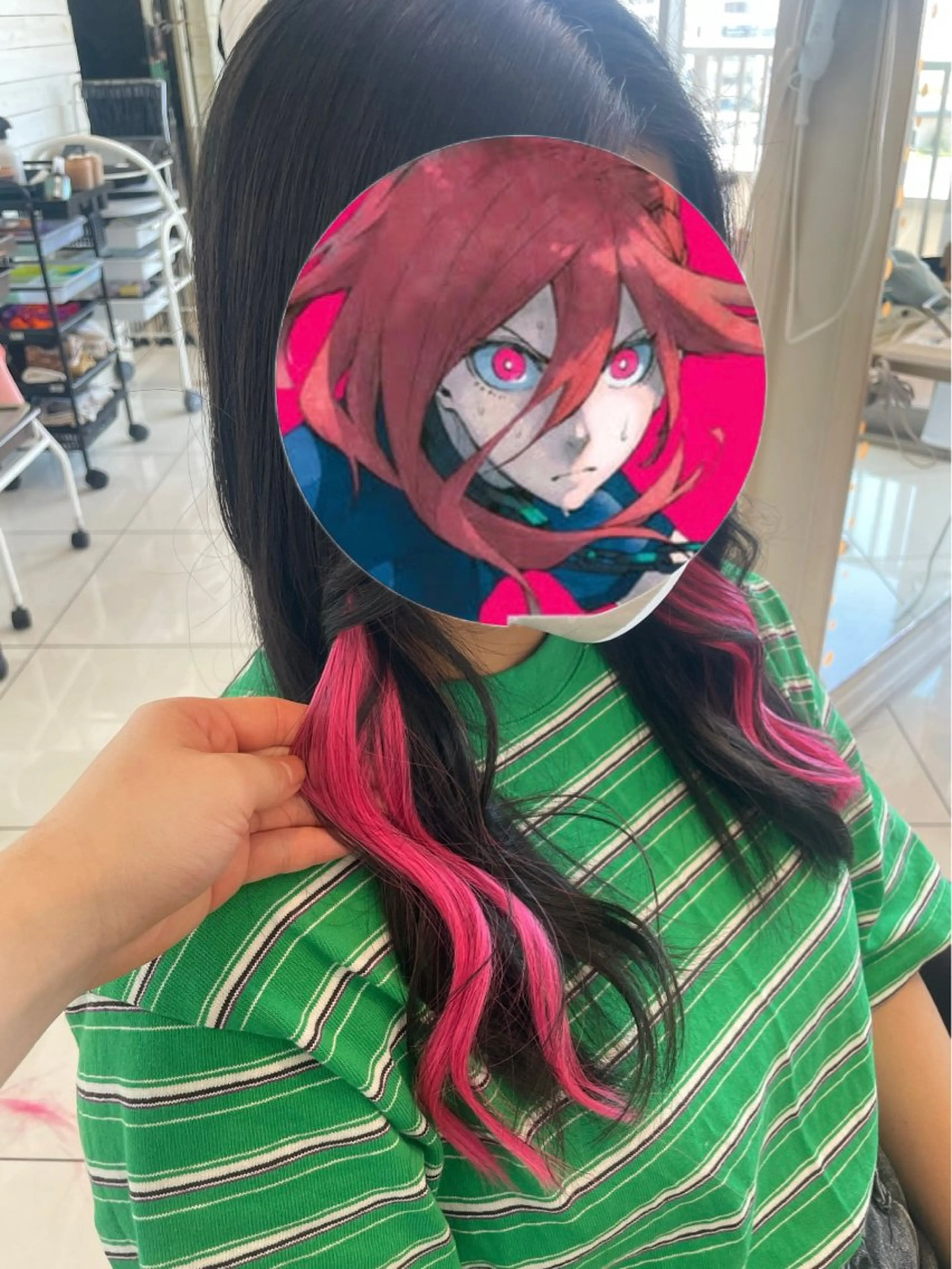 セミロング エクステ 韓国カラー／エクステ 松戸梨杏のヘアスタイル