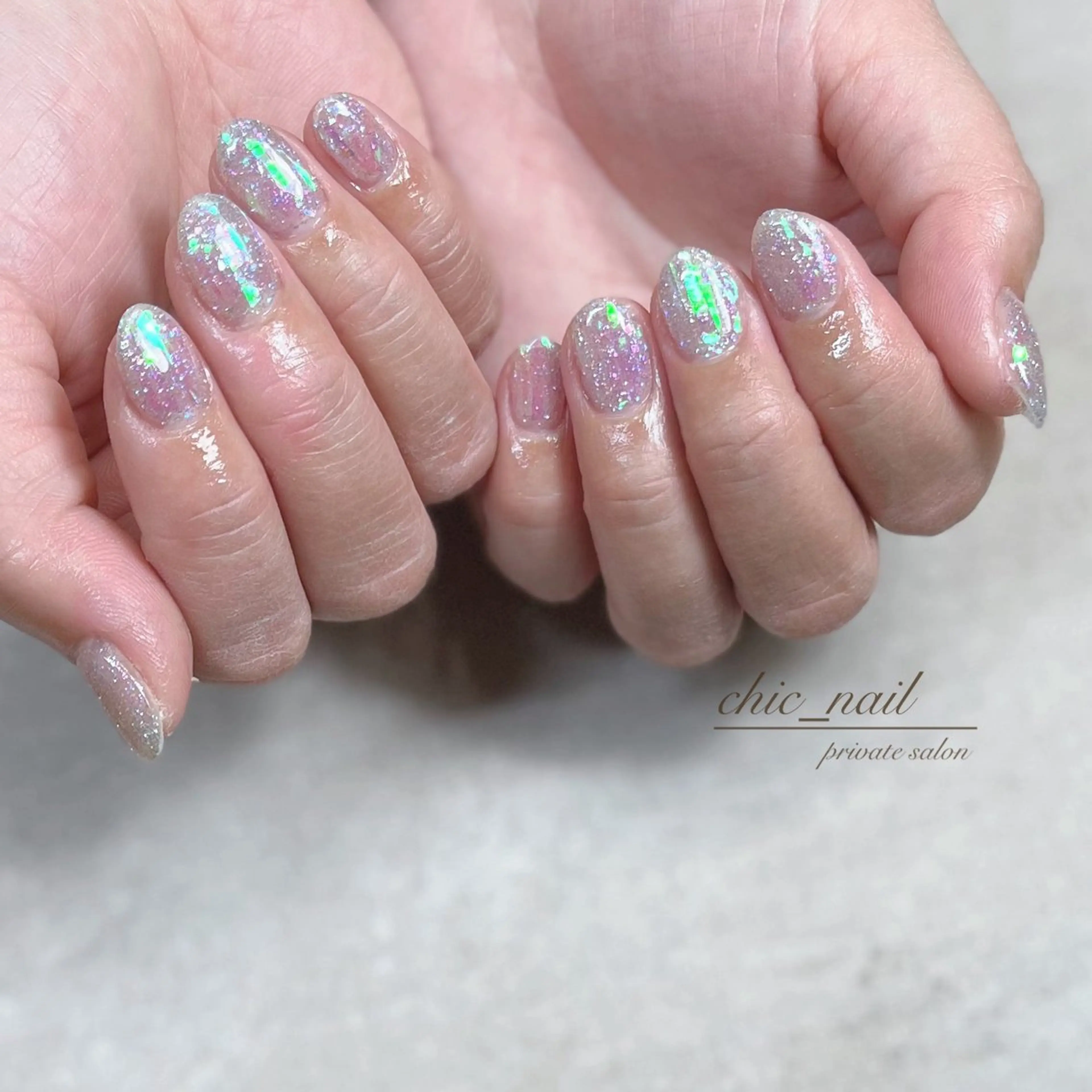 ネイル オーロラネイル フラッシュネイル chic_nail chieのネイルデザイン
