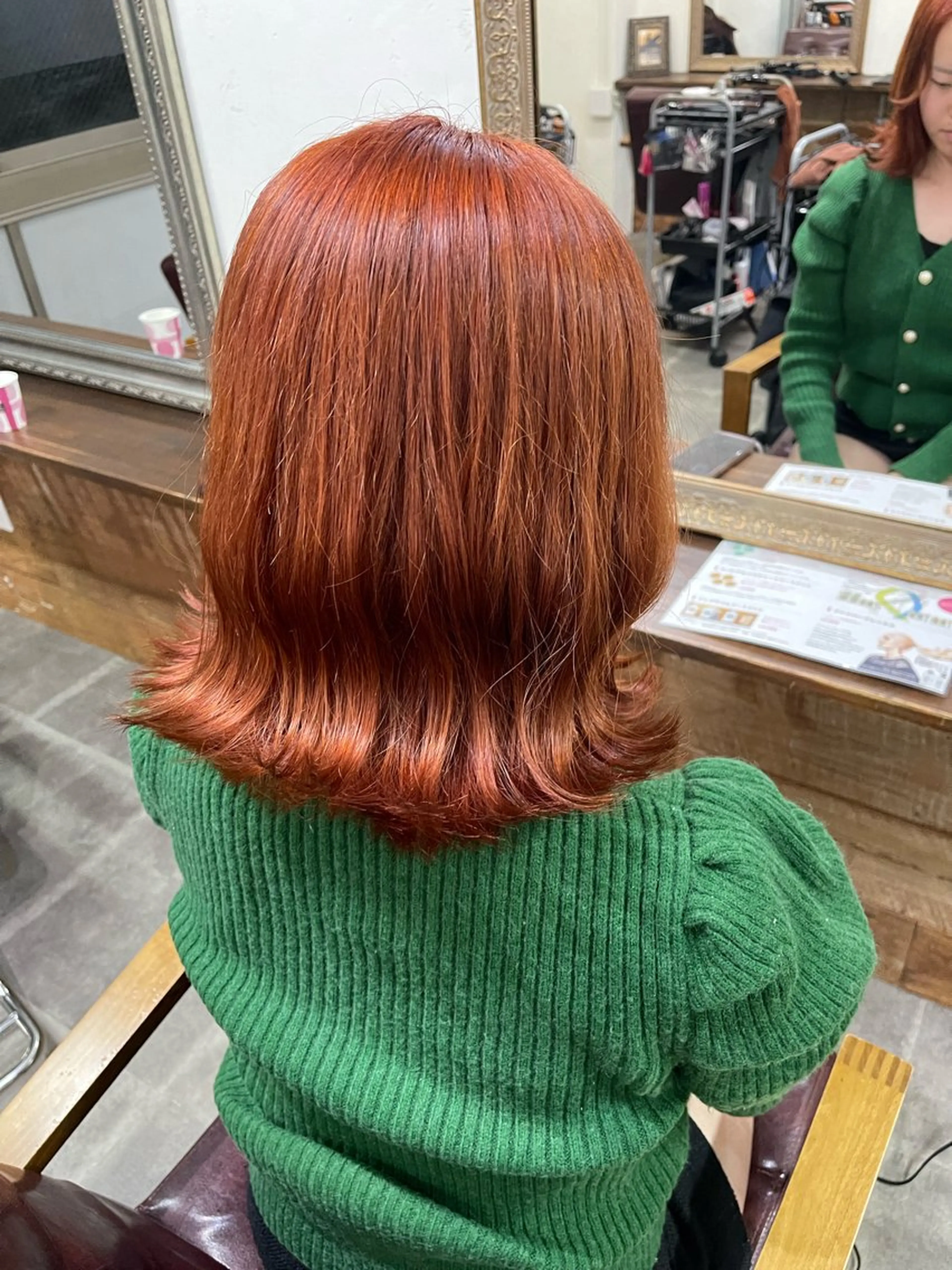 ショート カラー ブリーチ ケアブリーチ ダブルカラー オレンジ オレンジピンク ヘアカラー トリートメント SOYON西大寺店所属・ダブルカラー/ 髪質改善💎安藤のヘアスタイル