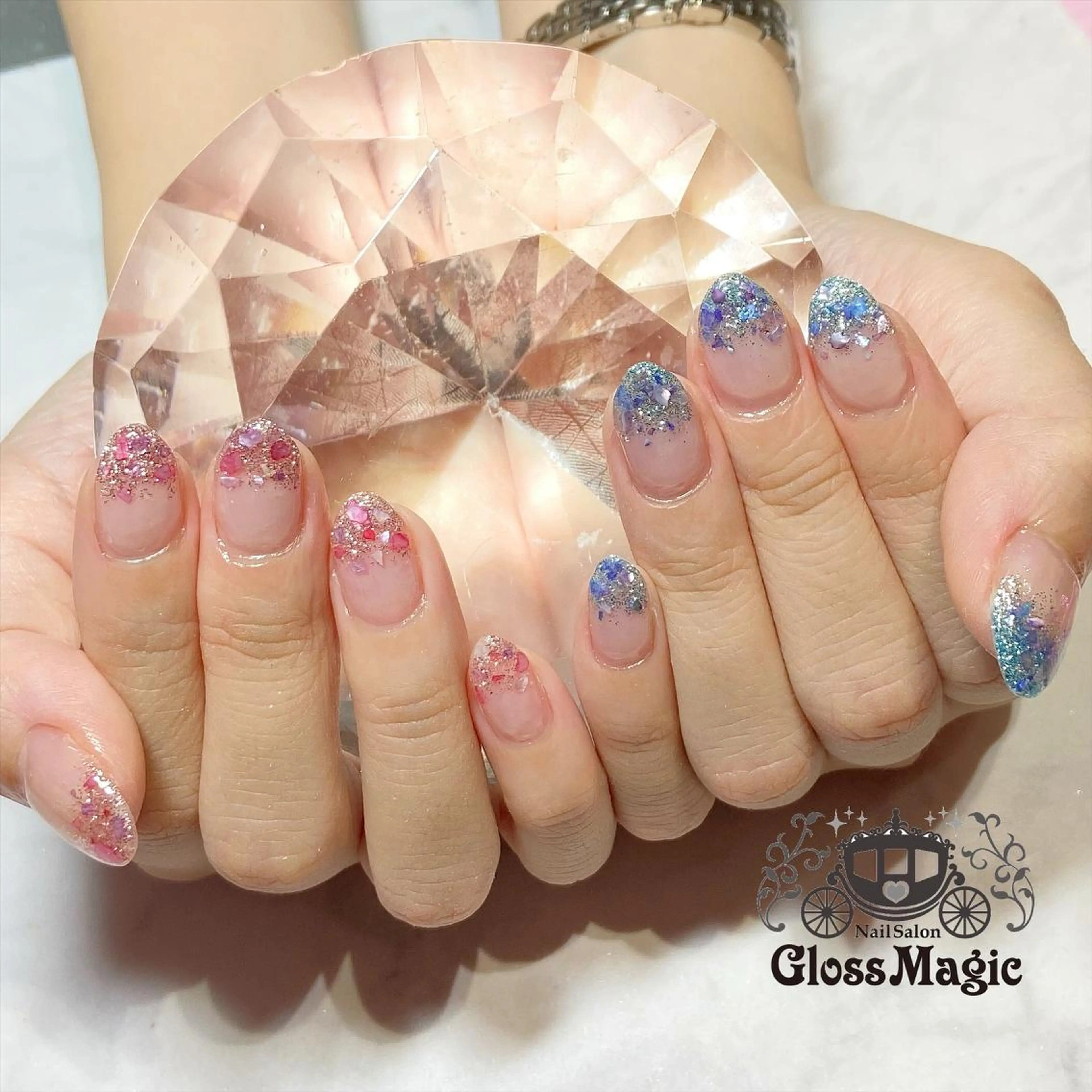 ネイル グラデーション ラメ(グリッター) ラメグラデーション あ きのネイルデザイン