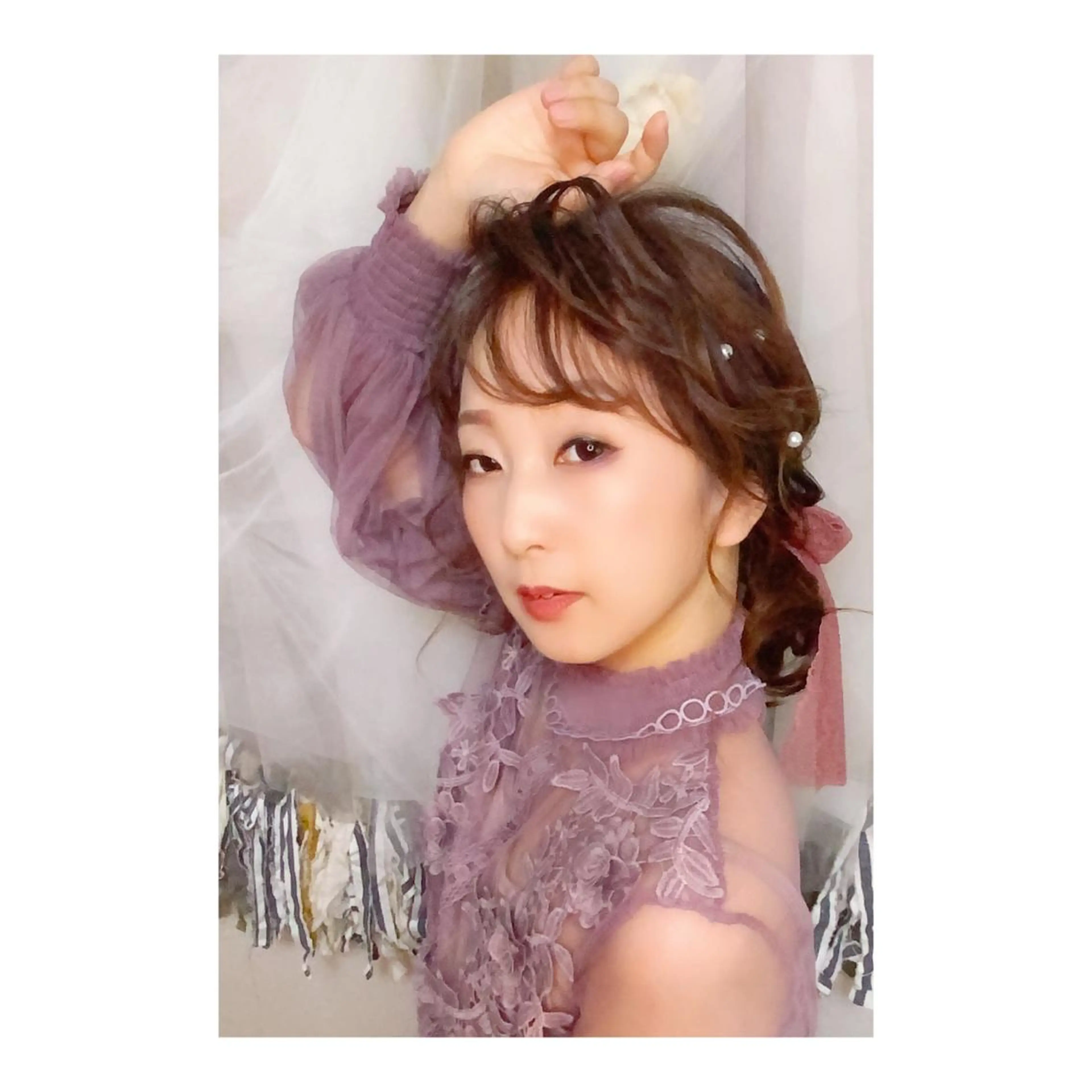 ロング ヘアアレンジ ヘアアンドメイクムタ 新居のヘアスタイル