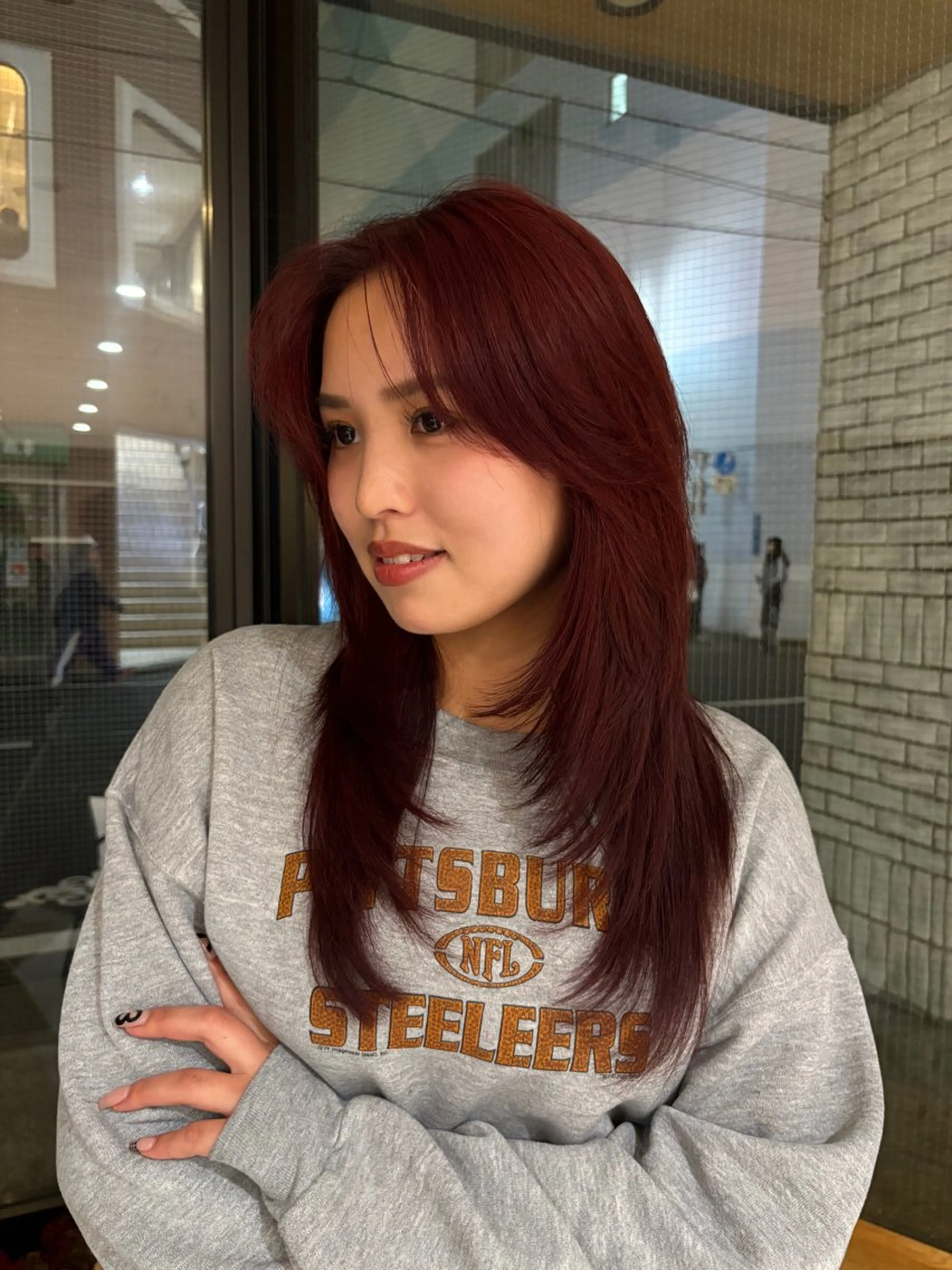 ロング レイヤーカット カット ヘアカラー 透明感カラー/海外風 レイヤー/mao🗽のヘアスタイル