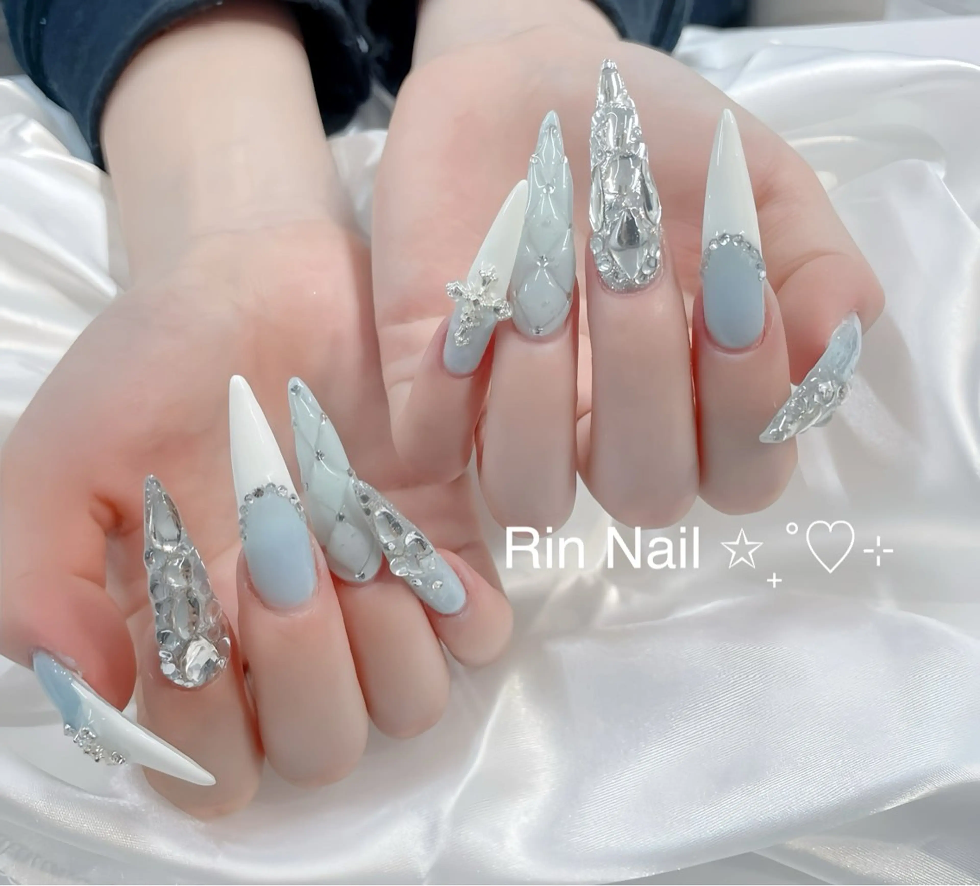 ネイル アートネイル ジェルネイル ロングネイル ニュアンスネイル スカルプネイル ハンドネイル Rin Nail 新大久保店のネイルデザイン
