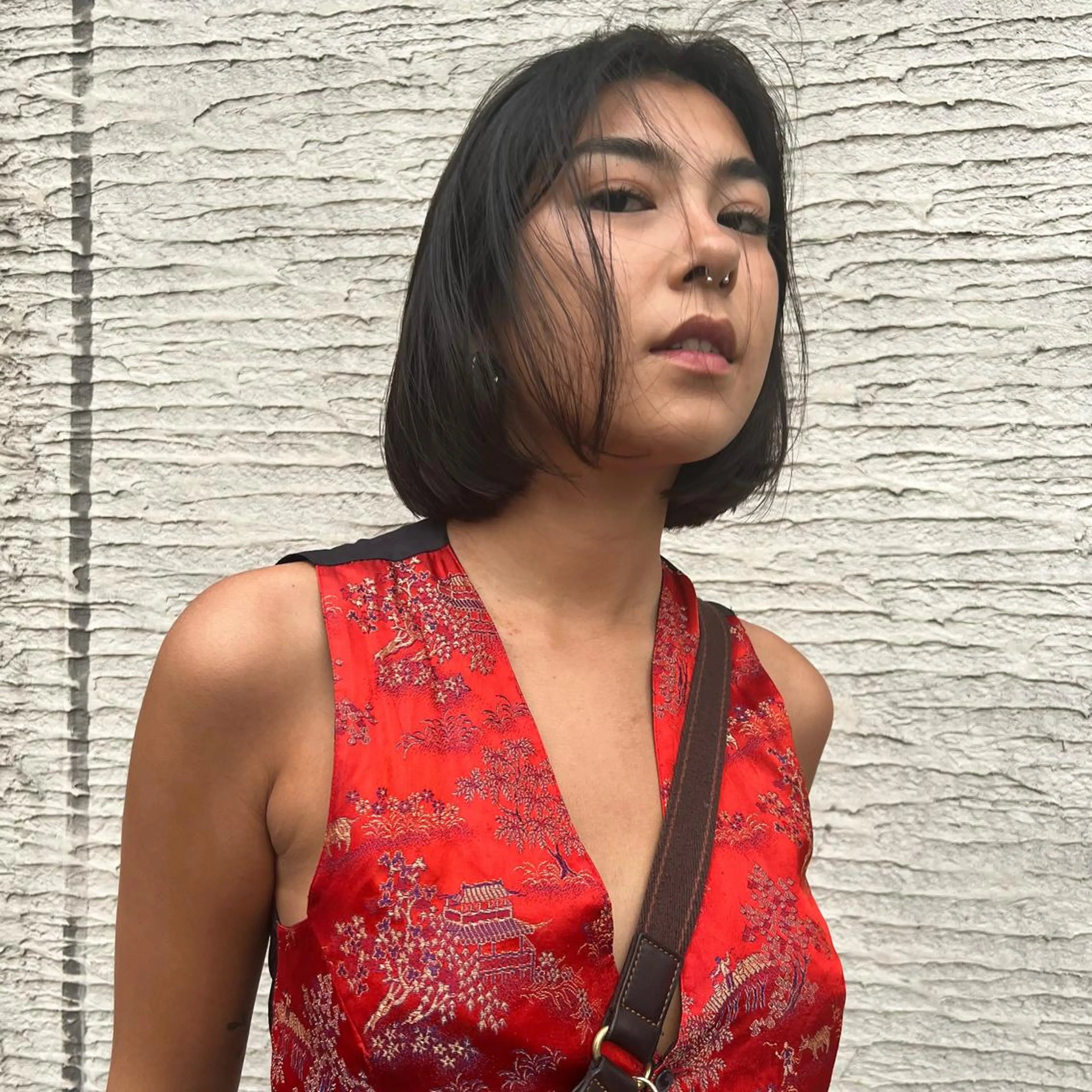 ミディアム 切りっぱなしボブ ミディアムパーマ ボブ くびれヘア 顔まわりレイヤー Carpe Diem所属・北内 登真のヘアスタイル