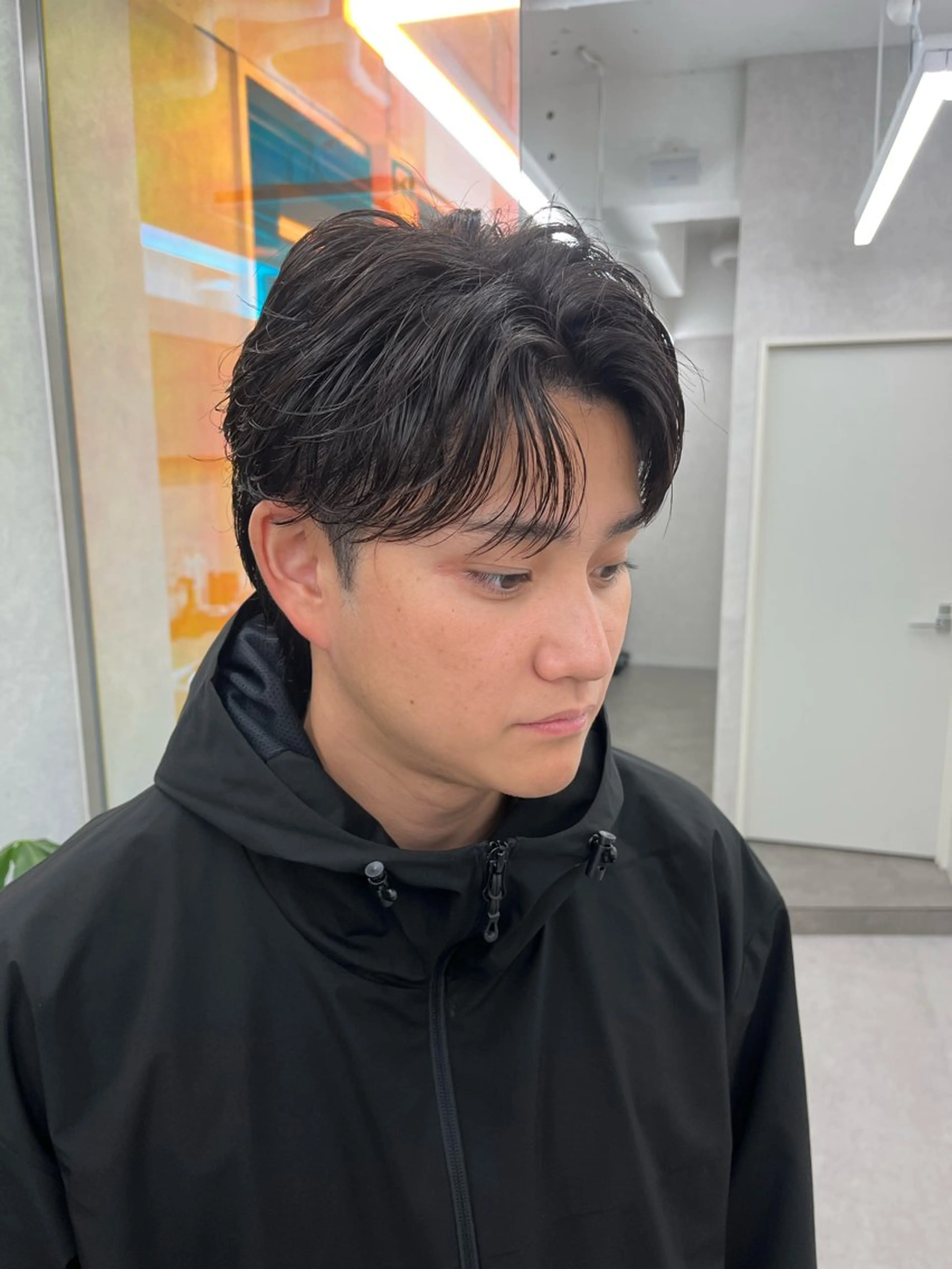 パーマ ヘアアレンジ メンズ フェザーパーマ メンズ韓国風 メンズパーマ ニュアンスパーマ 齊藤 大地のヘアスタイル