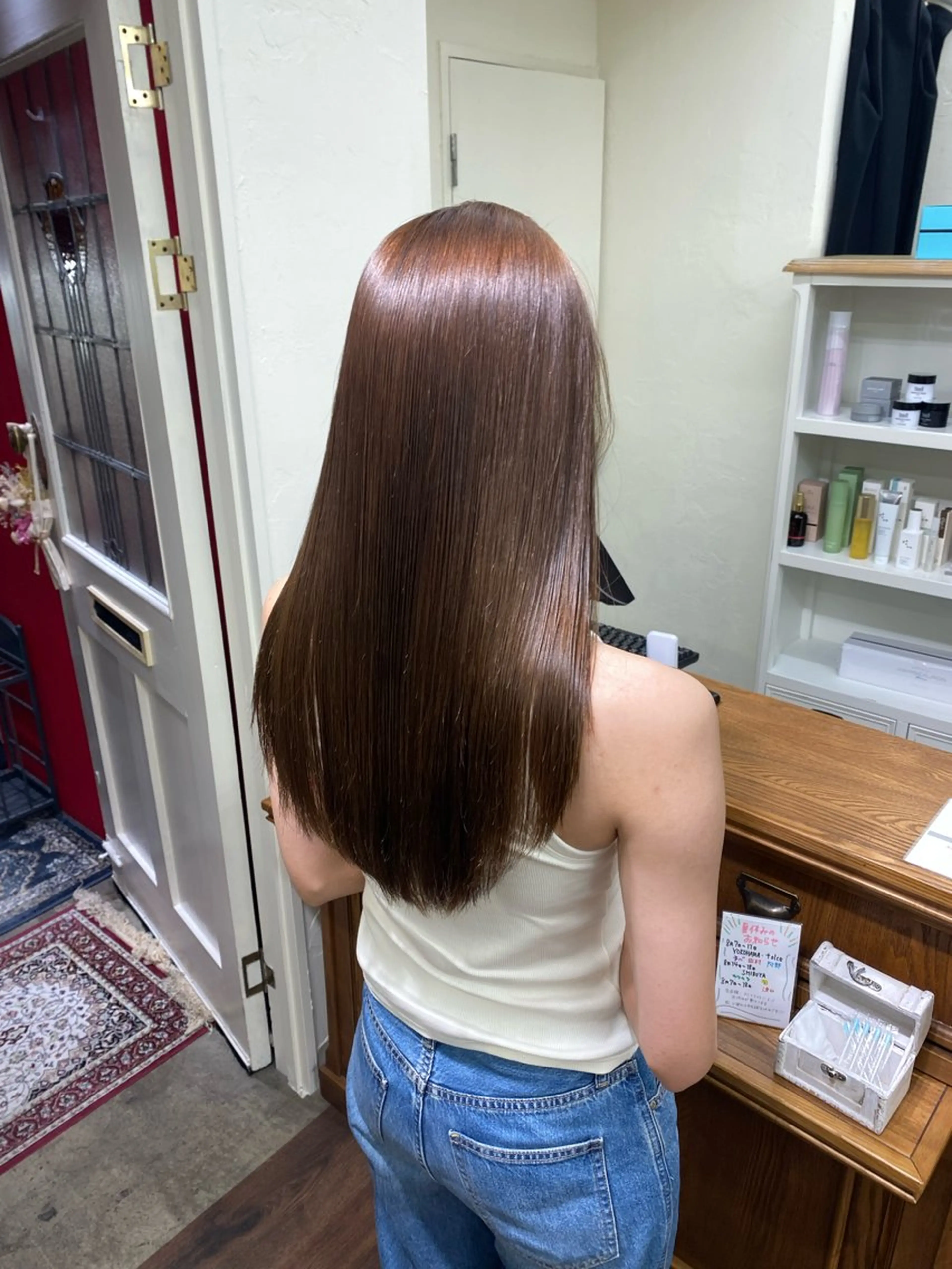 ロング 髪質改善 ヨシンモリ レイヤーカット 縮毛矯正 ウルフ/レイヤー /パーマ　ナユタのヘアスタイル