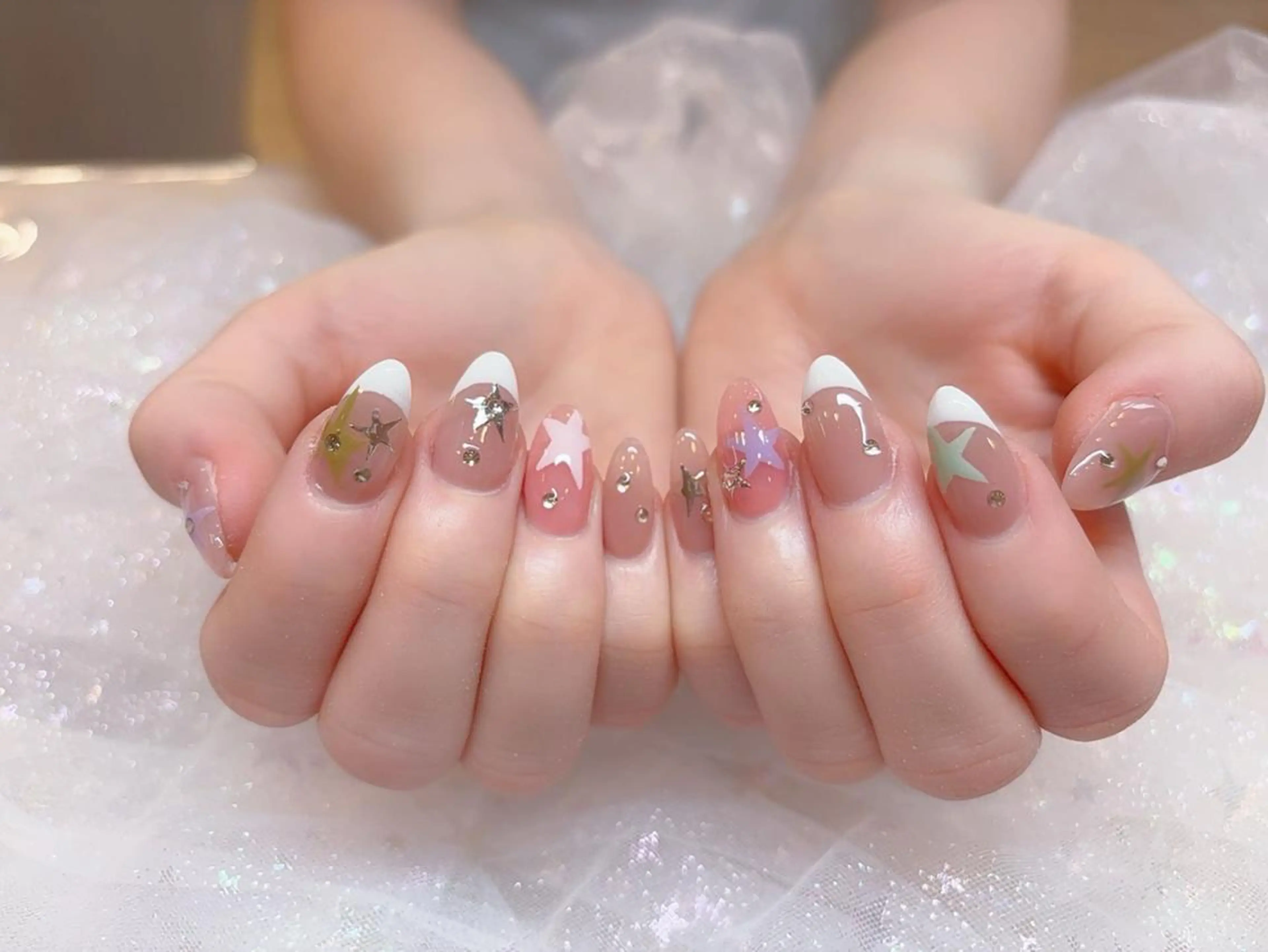 ネイル アートネイル フットネイル キラキラネイル 韓国ネイル ロングネイル ハンドネイル ハンドケア U nail 🩷 高田馬場店のネイルデザイン