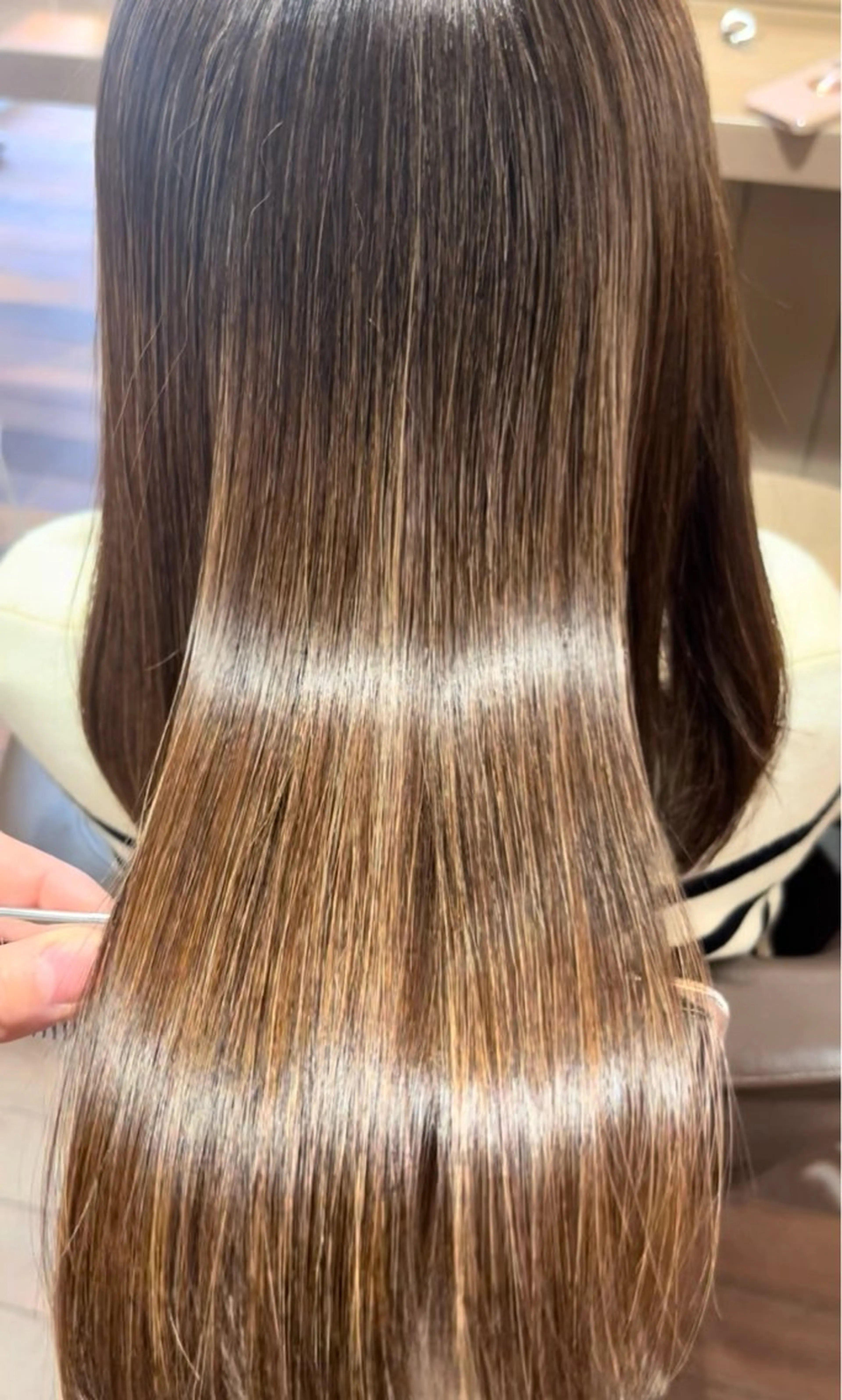 ロング 縮毛矯正 トリートメント 大野 志歩のヘアスタイル