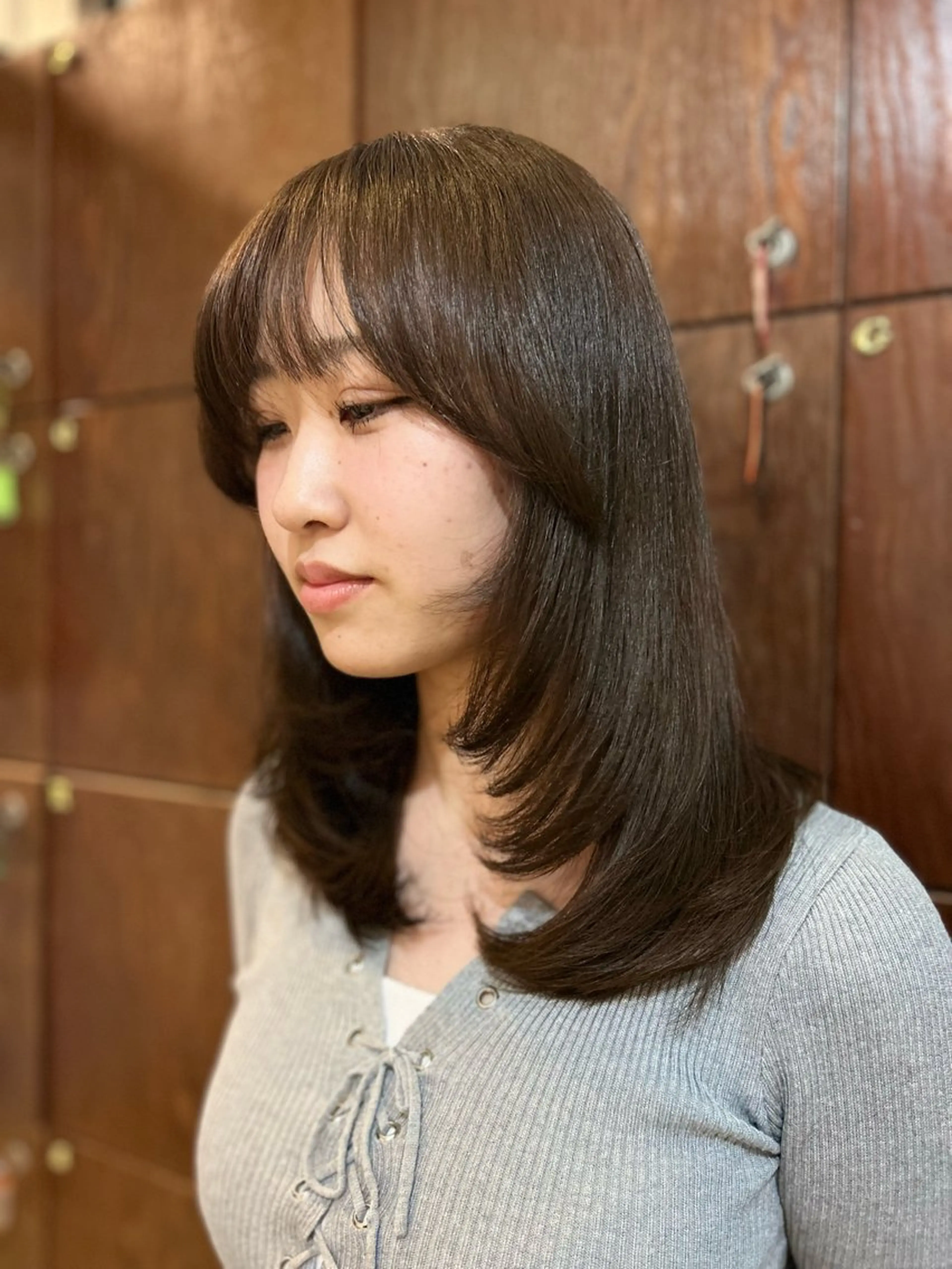 ロング くせ毛 顔まわりレイヤー 顔周りカット レイヤーカット ロング HARUKI MINATO JAPAN 仙台所属・💜モデル様大募集中 💜あんどうひな🐣のヘアスタイル