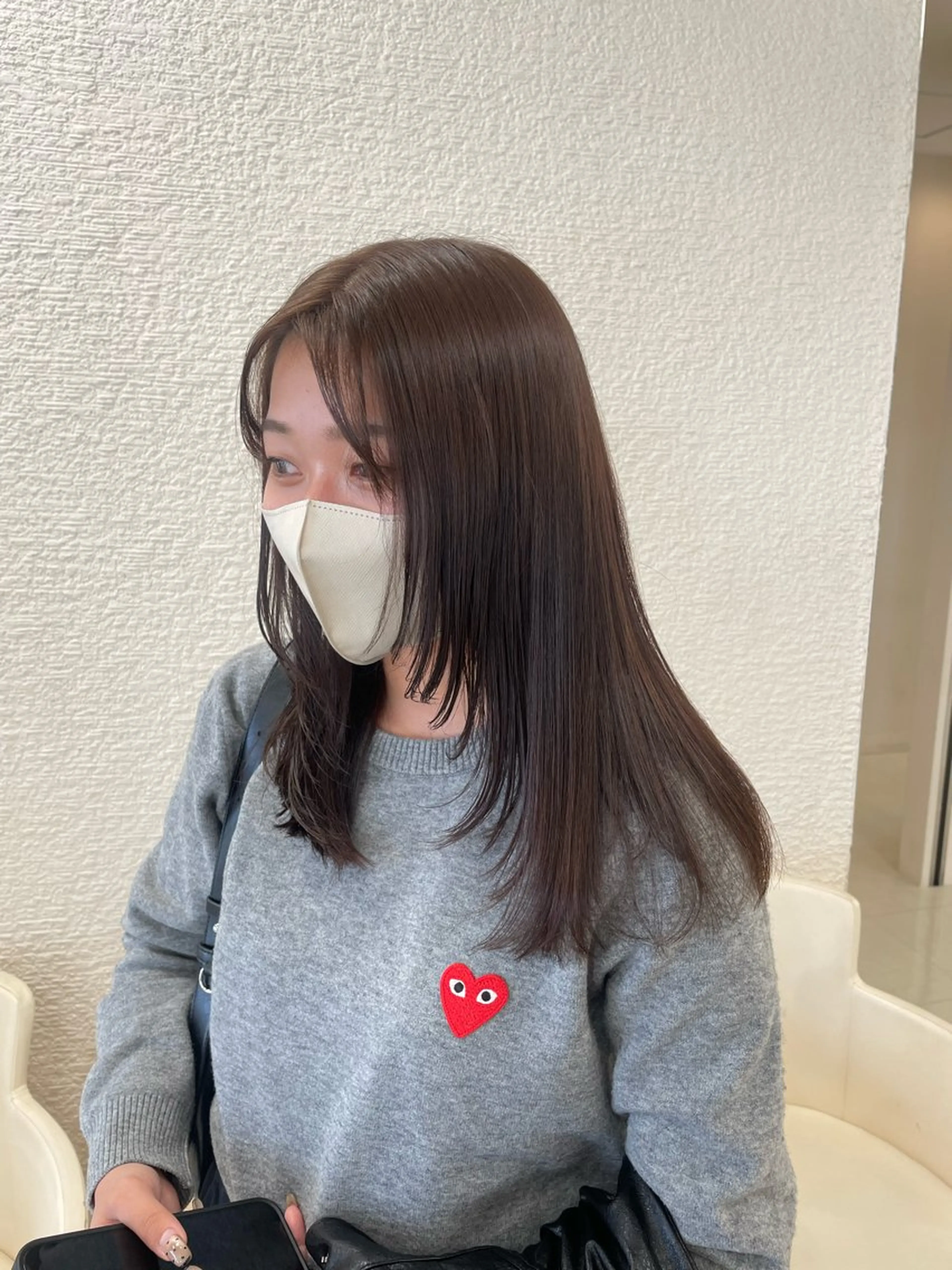 ミディアム 透明感ワンカラー🎀 レイヤー/AOのヘアスタイル