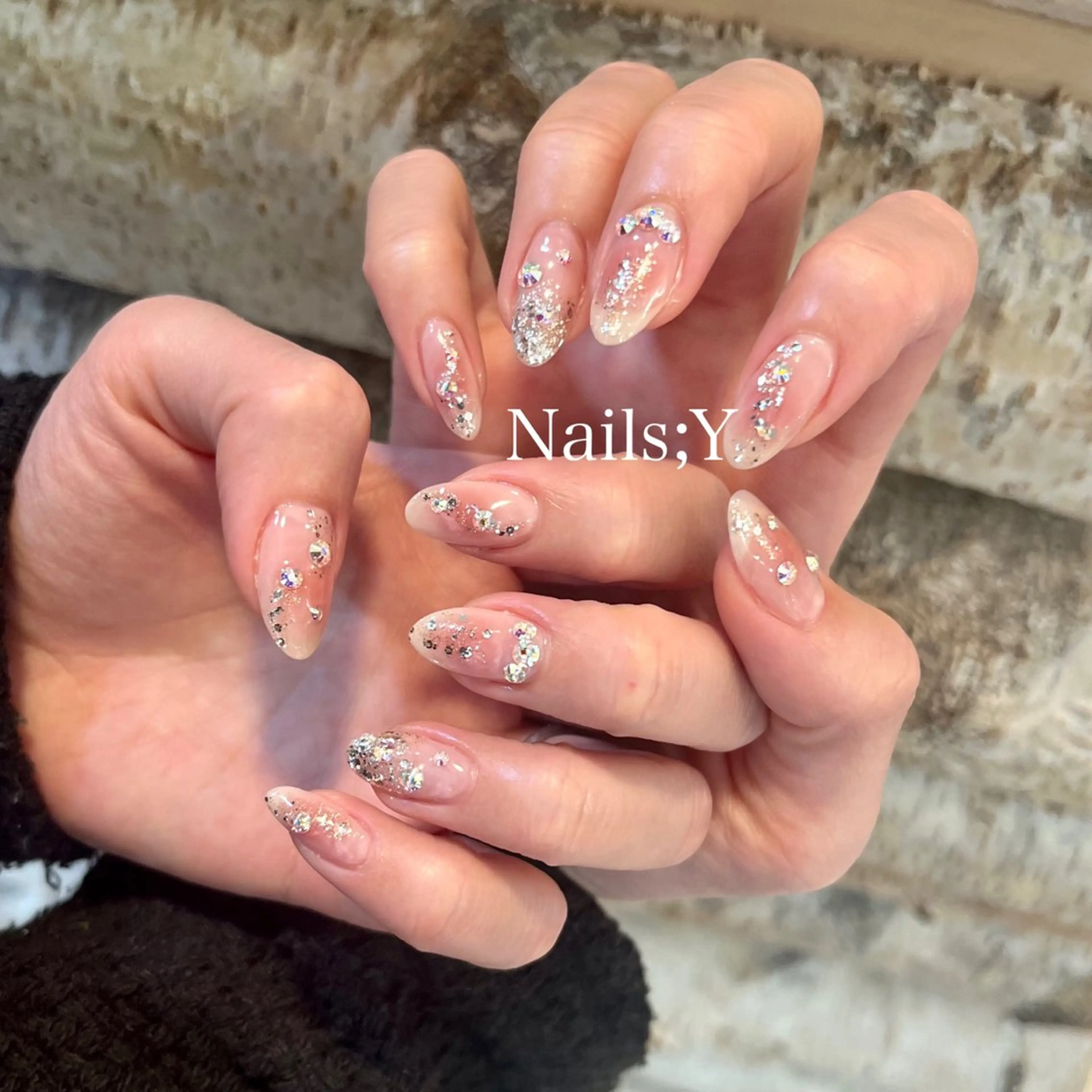 ネイル ジェルネイル キラキラネイル 持ち込み パラジェル yo koのネイルデザイン