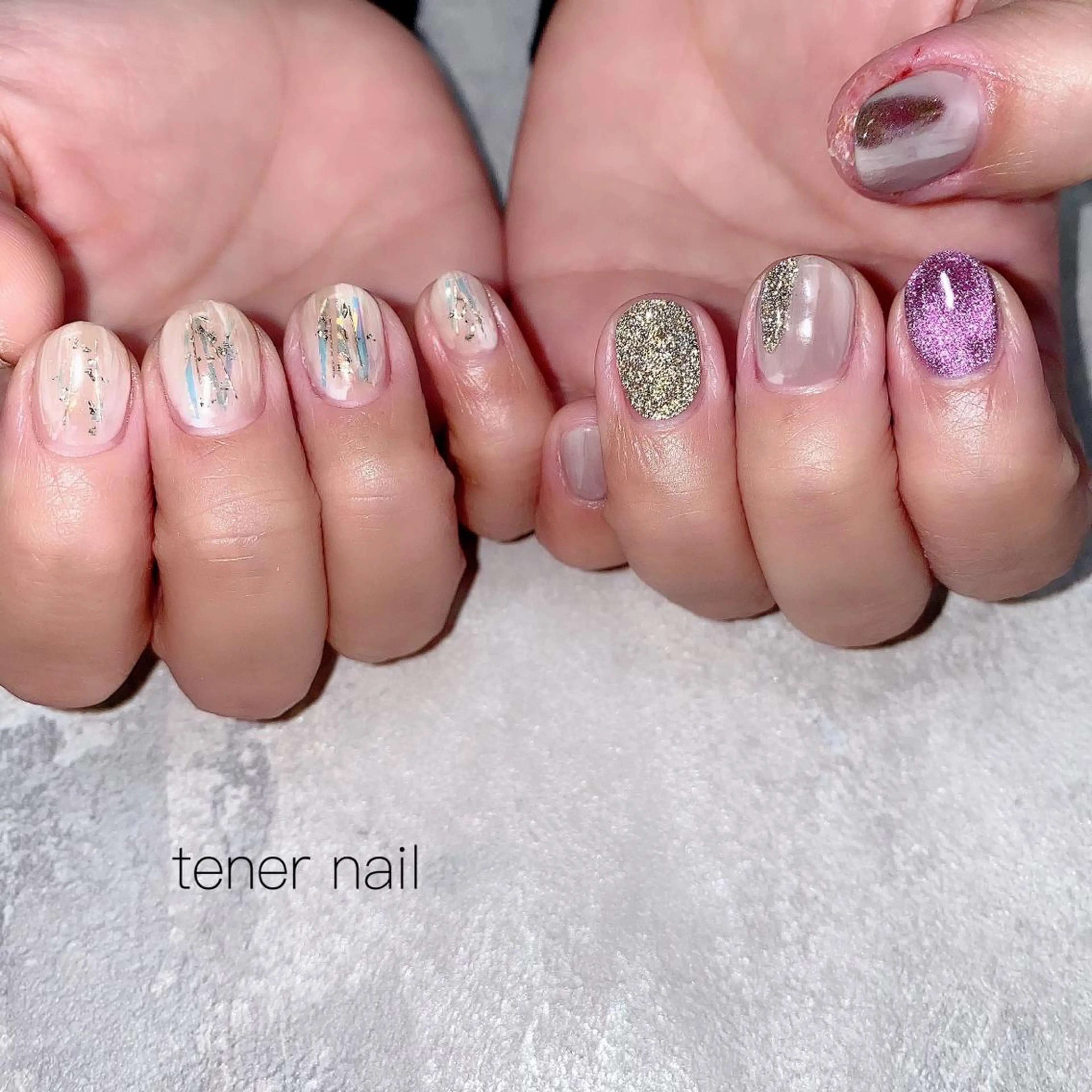ネイル フラッシュネイル ラメ(グリッター) ニュアンスネイル tener  nail  テネルネイル所属・テネルネイル tener nailのネイルデザイン