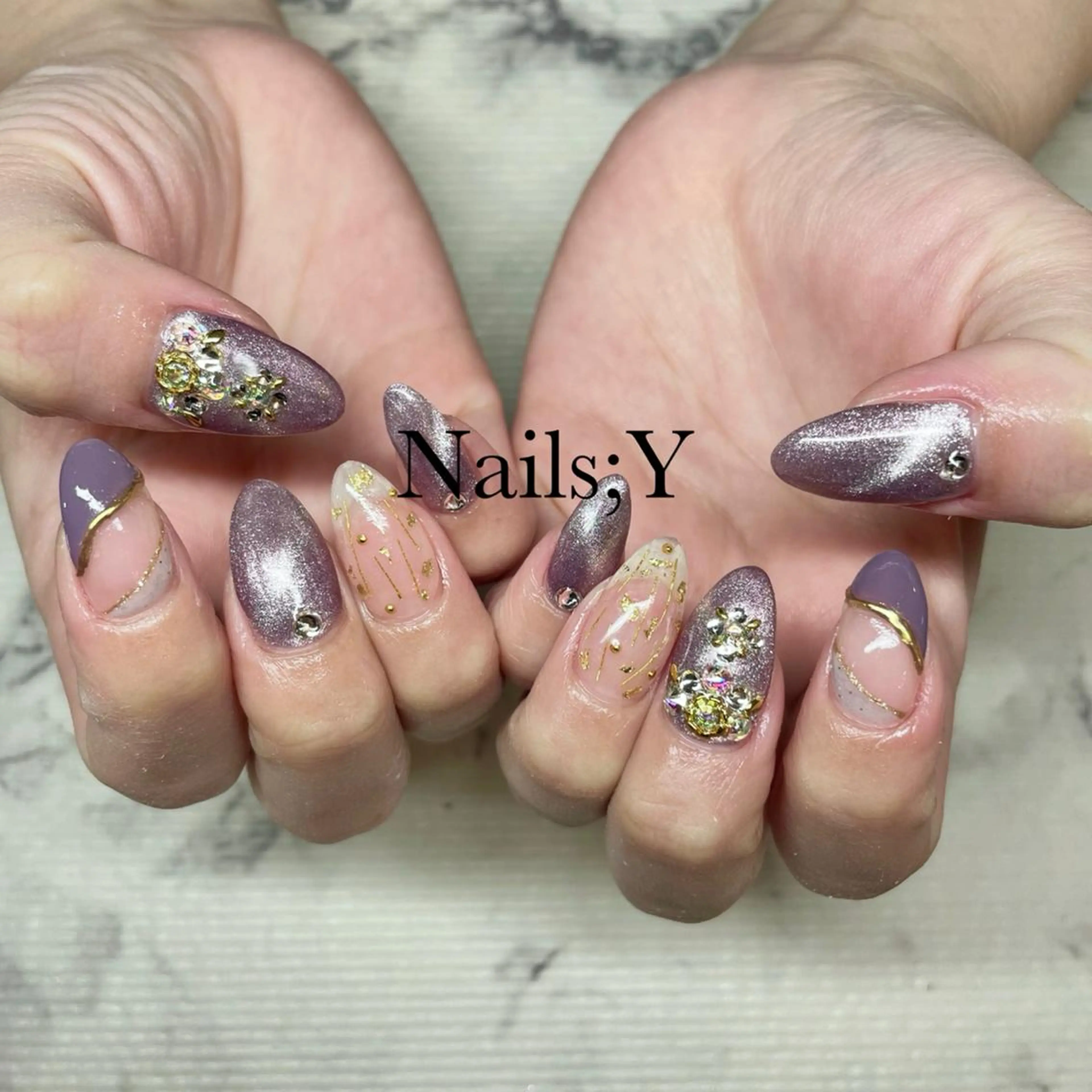 ネイル アートネイル ジェルネイル キラキラネイル パラジェル スカルプネイル ハンドネイル yo koのネイルデザイン