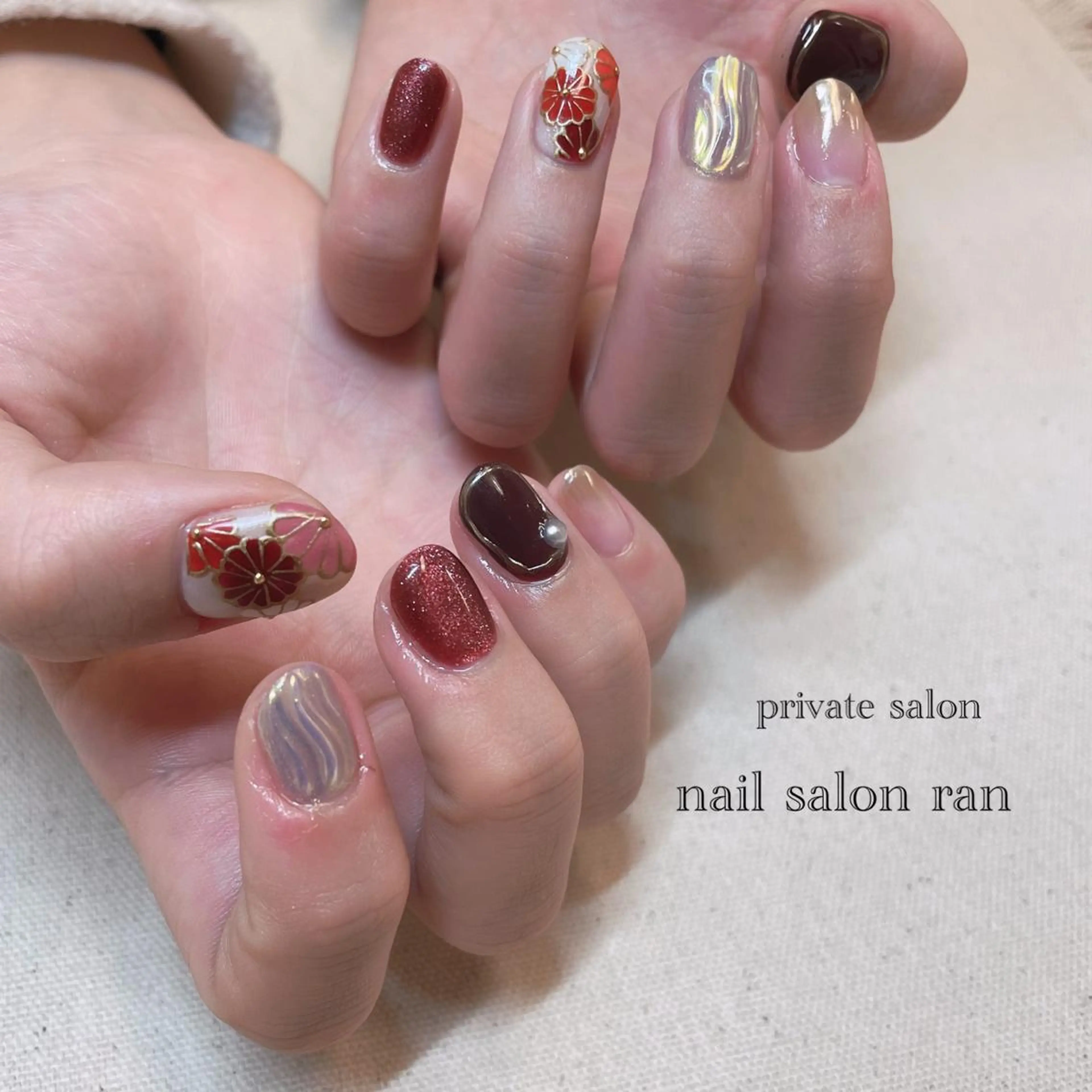 ネイル 成人式 nailsalon ranのネイルデザイン