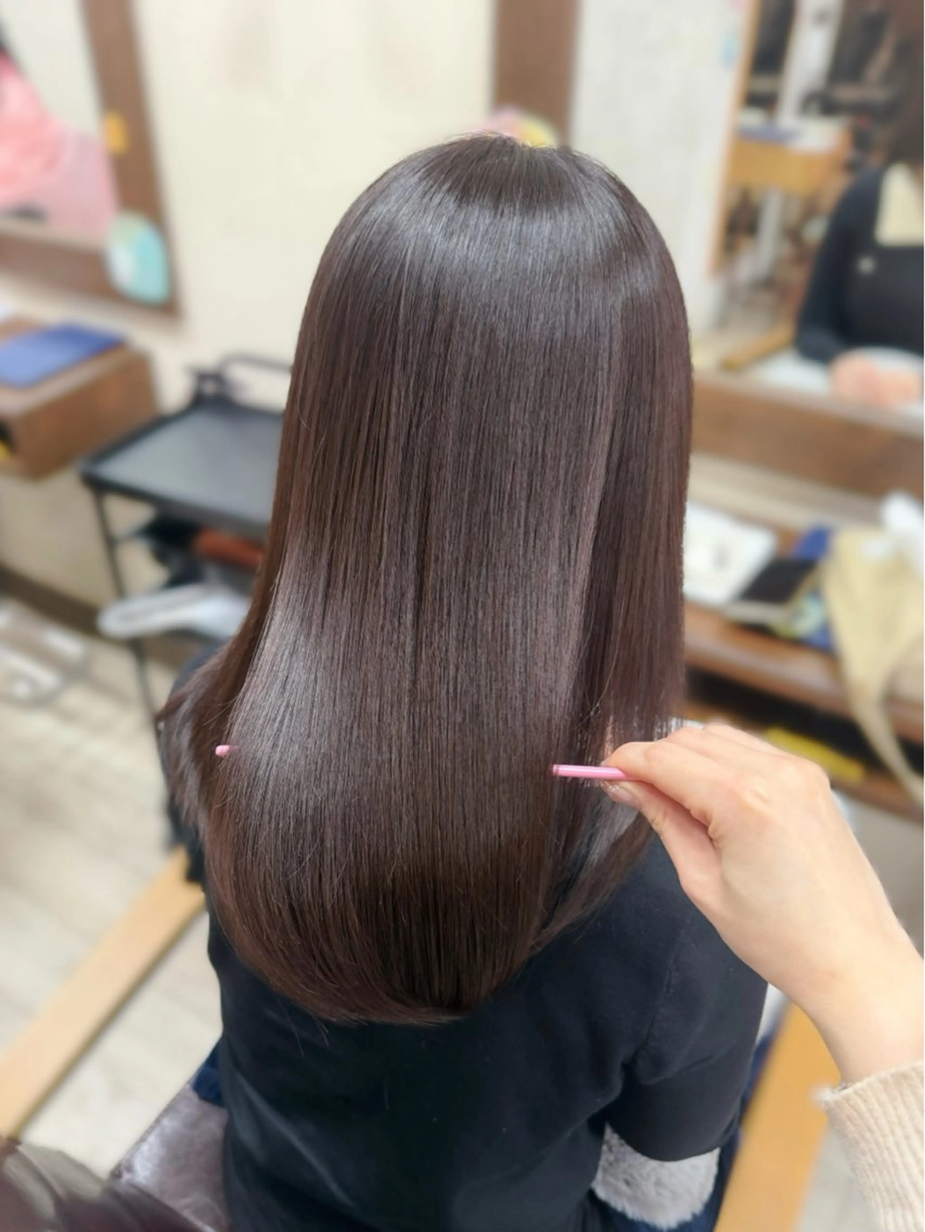 セミロング カラー ブラウンカラー ピンクカラー ヘアカラー トリートメント 村田梨乃/ minim hairのヘアスタイル
