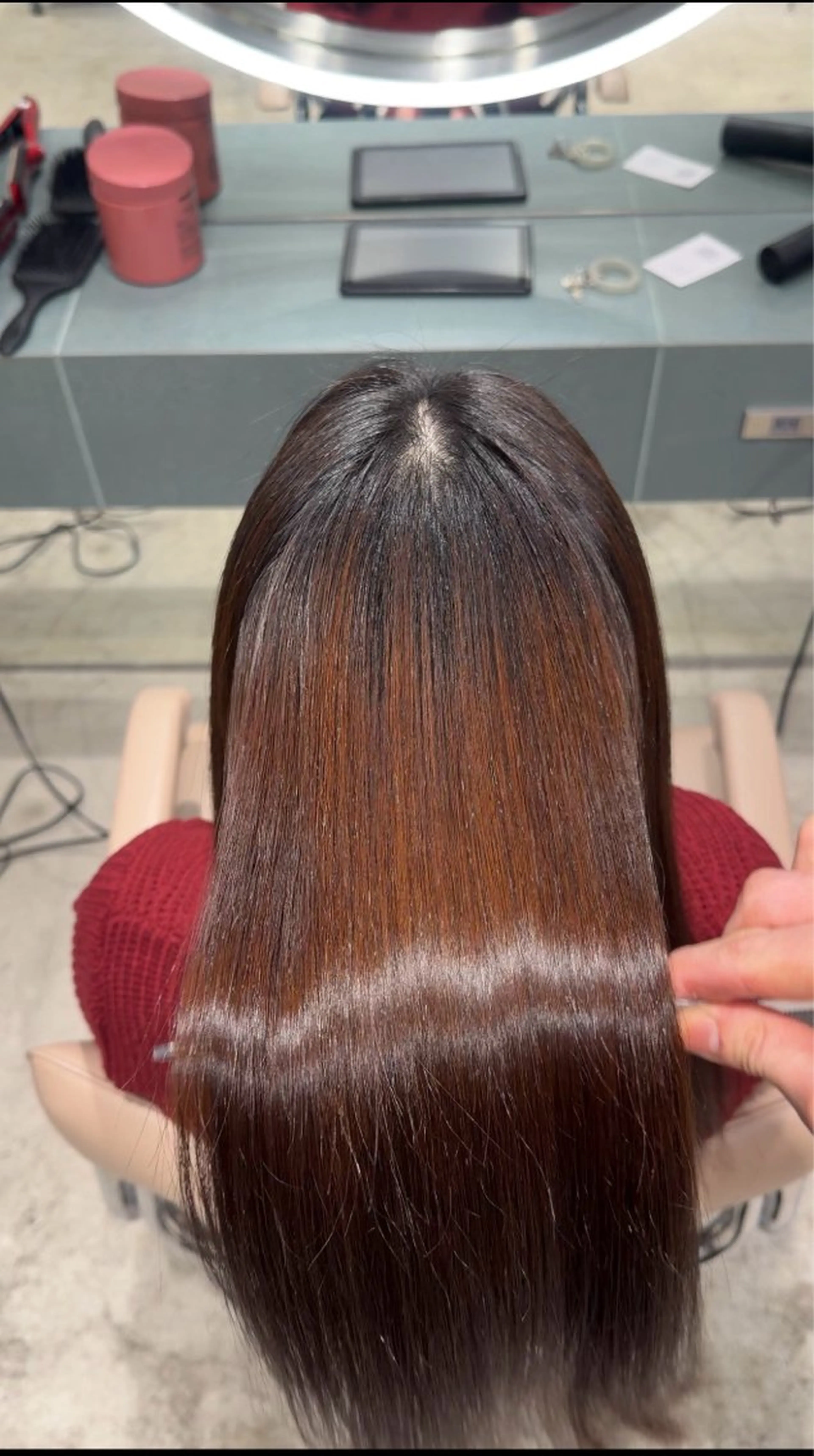 セミロング カット 縮毛矯正 トリートメント ✨髪質改善 縮毛矯正 艶髪 立川 コウキ✨のヘアスタイル