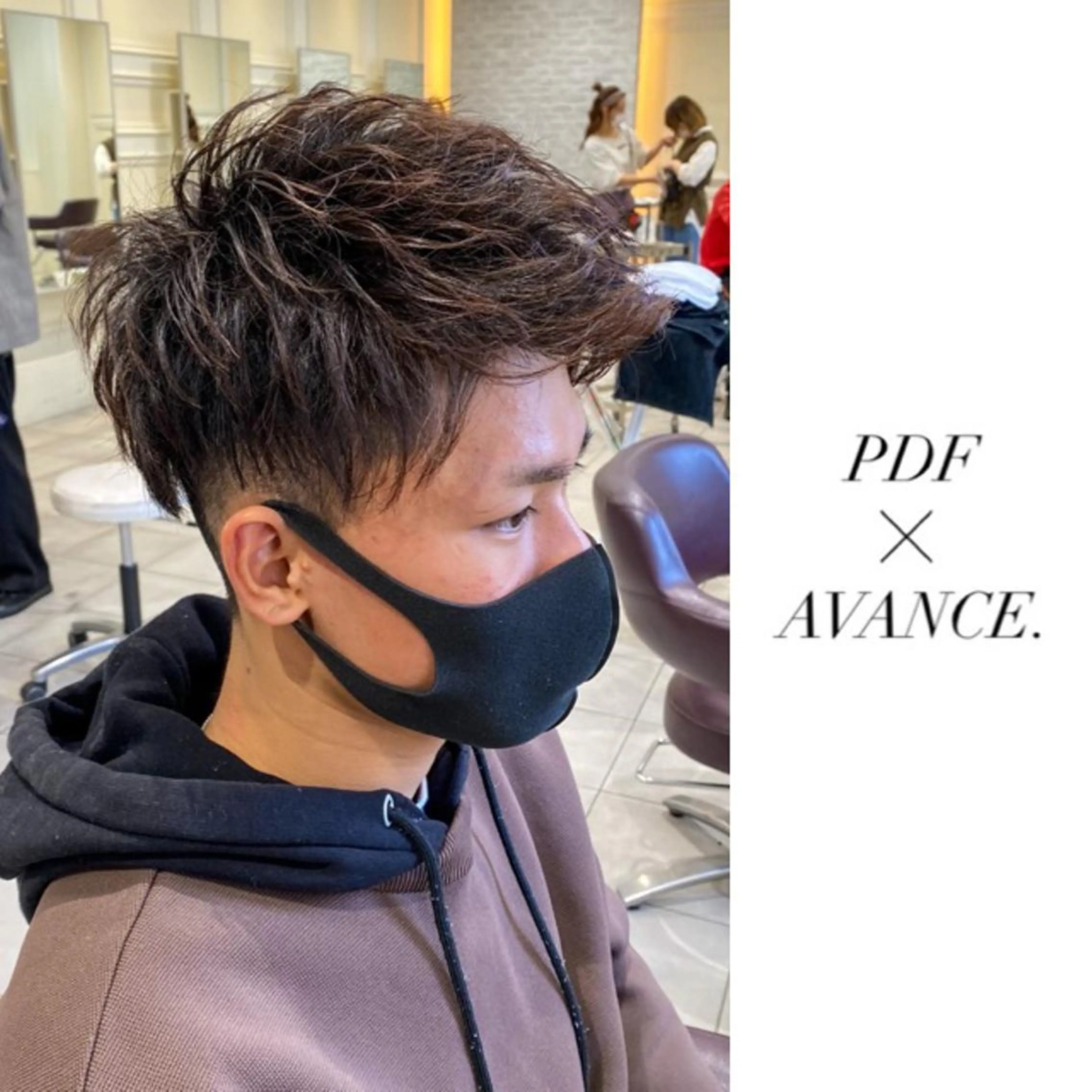 ショート カラー パーマ メンズ アップバング メンズパーマ ツーブロック カット ヘアカラー パーマ トリートメント ヘッドスパ AVANCE.難波 店長 松元のヘアスタイル