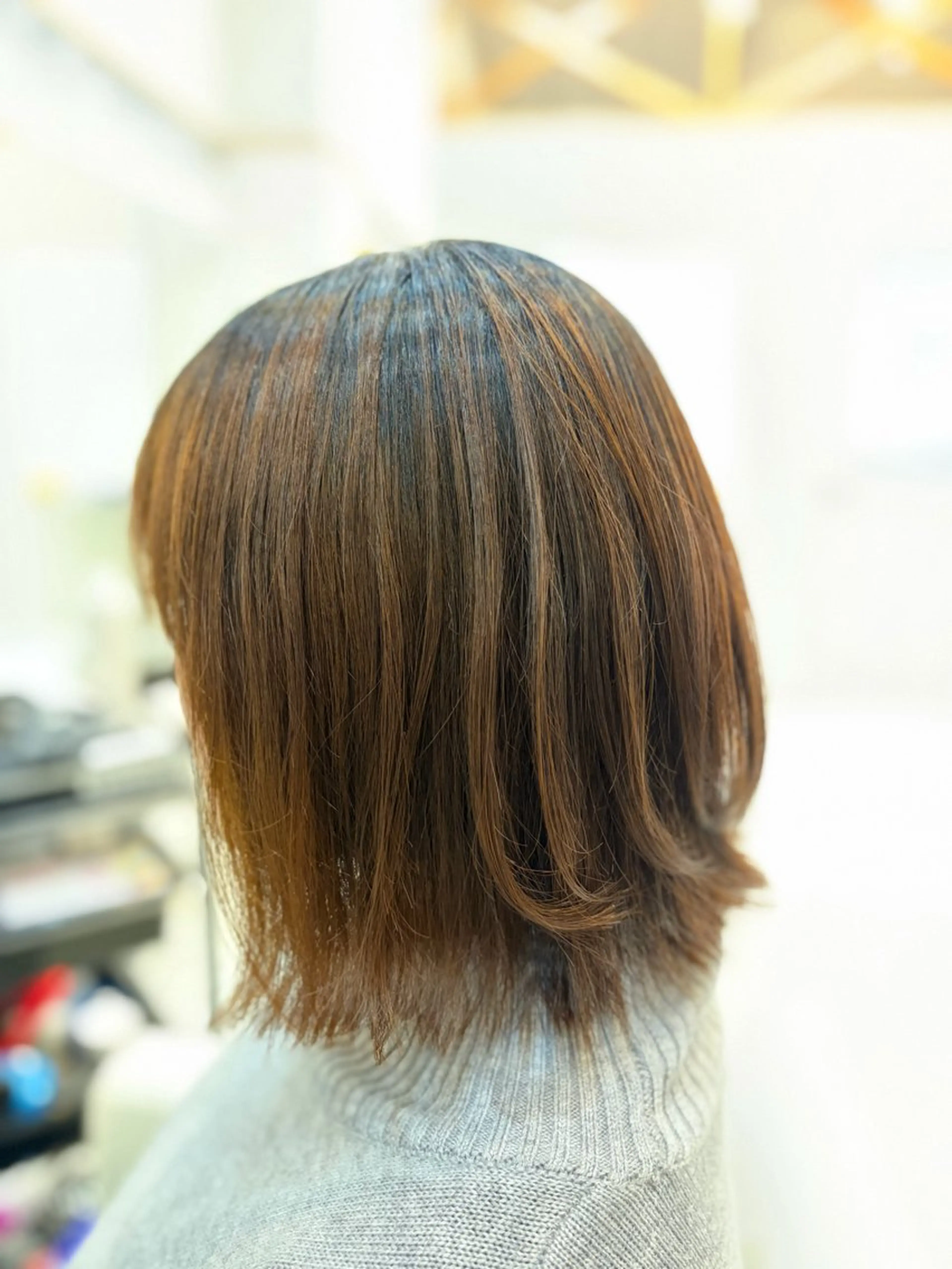 ミディアム レイヤーカット 縮毛矯正 カット 縮毛矯正 りゅうせい ／モデル募集中のヘアスタイル